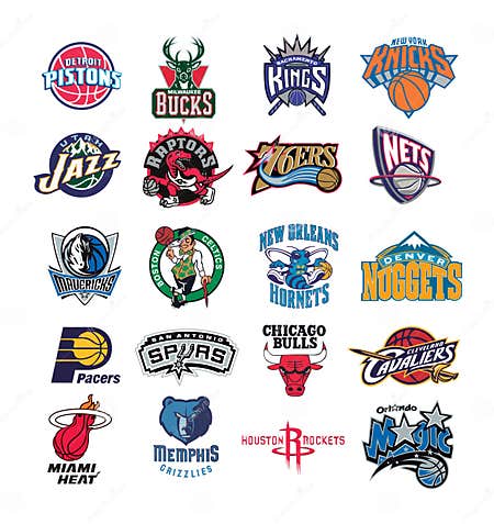 Collection of NBA Team Logos Vector Illustration Editorial Photography ...