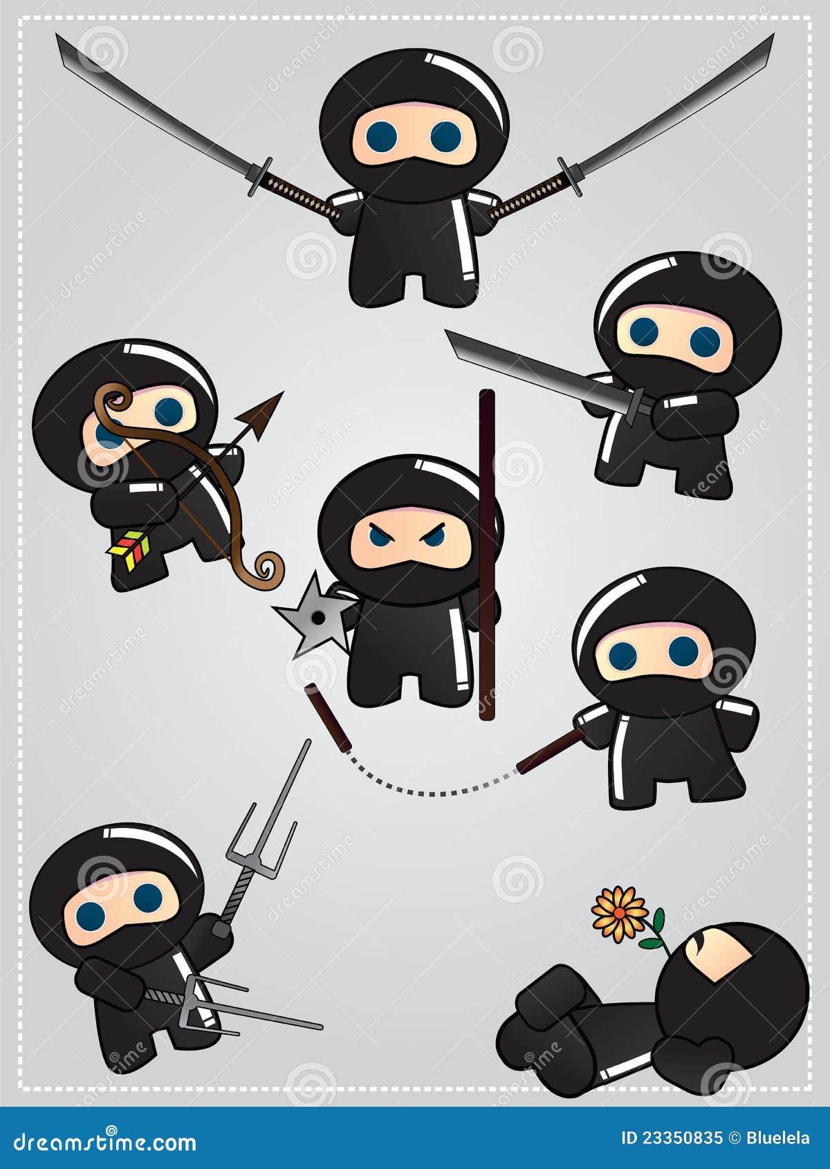 collection of ninja weapon