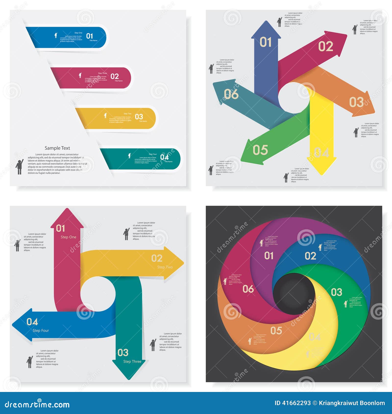 Collection of Number Banners Template Stock Vector - Illustration of
