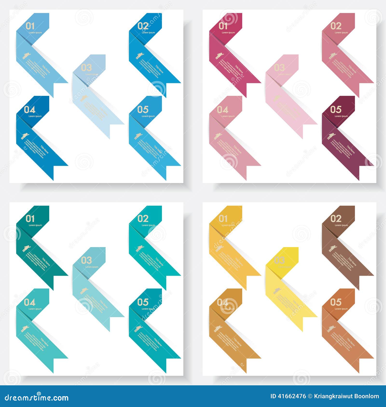 Collection of Number Banners Template Stock Vector - Illustration of