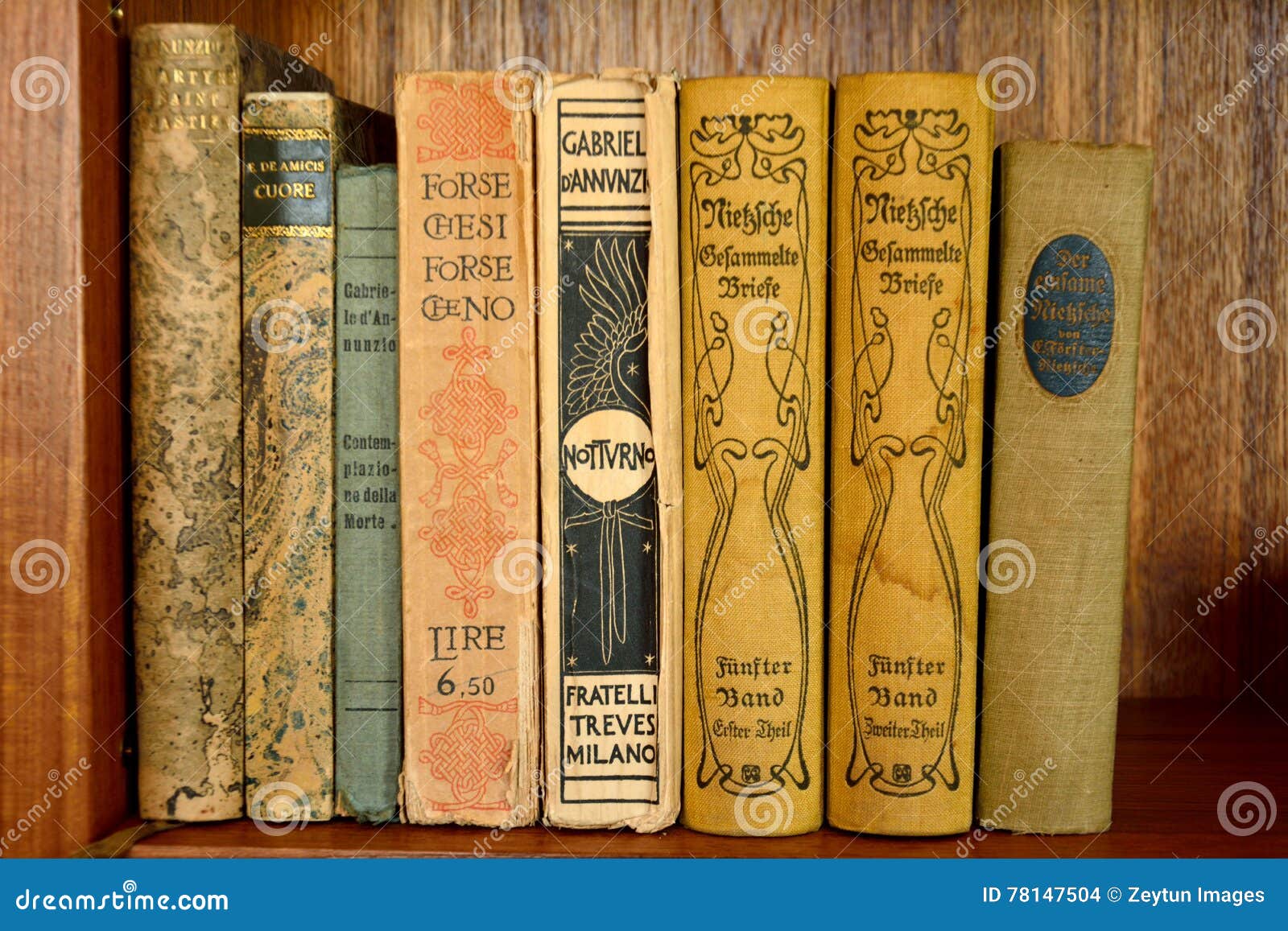 Collection Of Old Books In German Language Editorial Stock Image