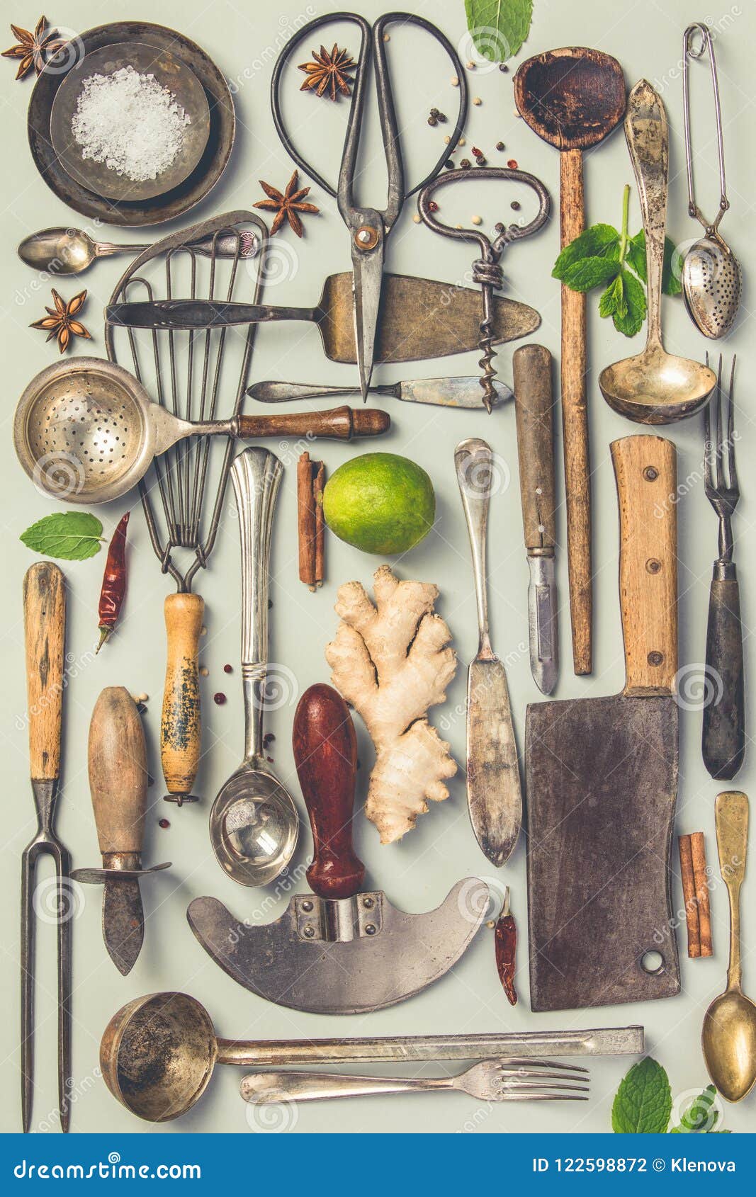 https://thumbs.dreamstime.com/z/collection-old-vintage-cutlery-collection-old-vintage-cutlery-grey-background-top-view-flat-lay-cooking-concept-122598872.jpg