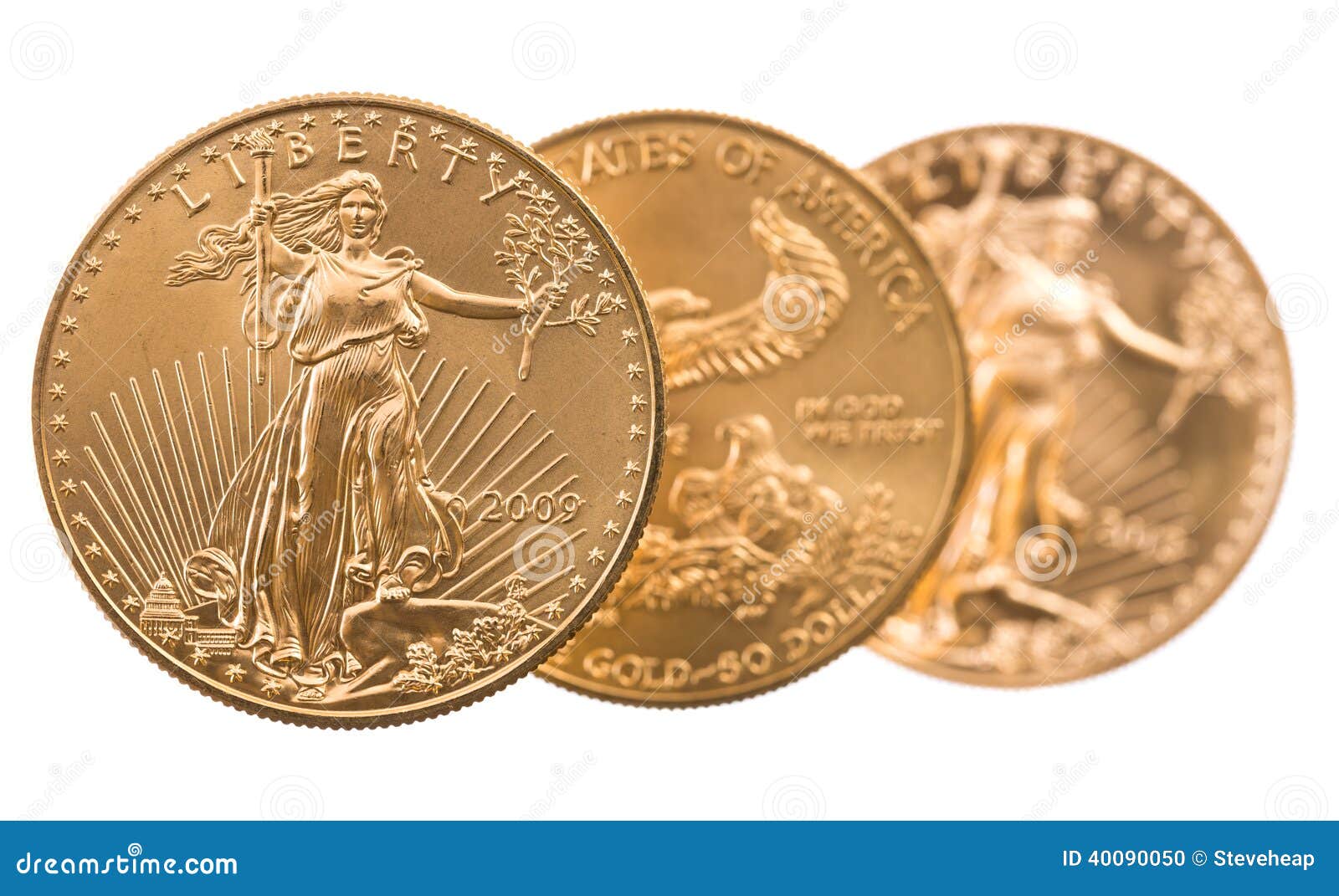 collection of one ounce gold coins