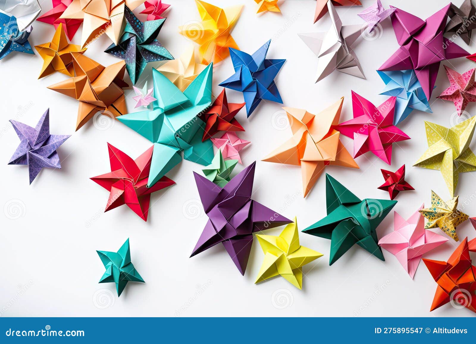 Collection of Origami Paper Stars in Different Sizes and Colors Stock  Illustration - Illustration of origami, handmade: 275895547