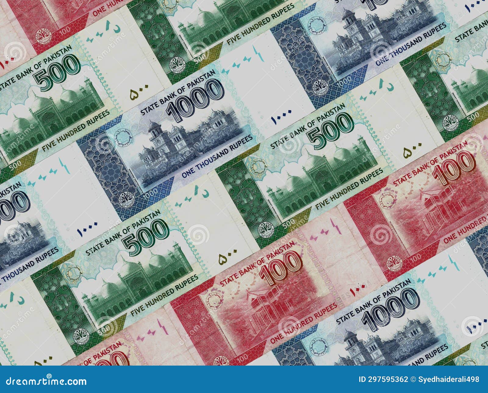 A Collection of Pakistani Currency from Hundreds To Thousands