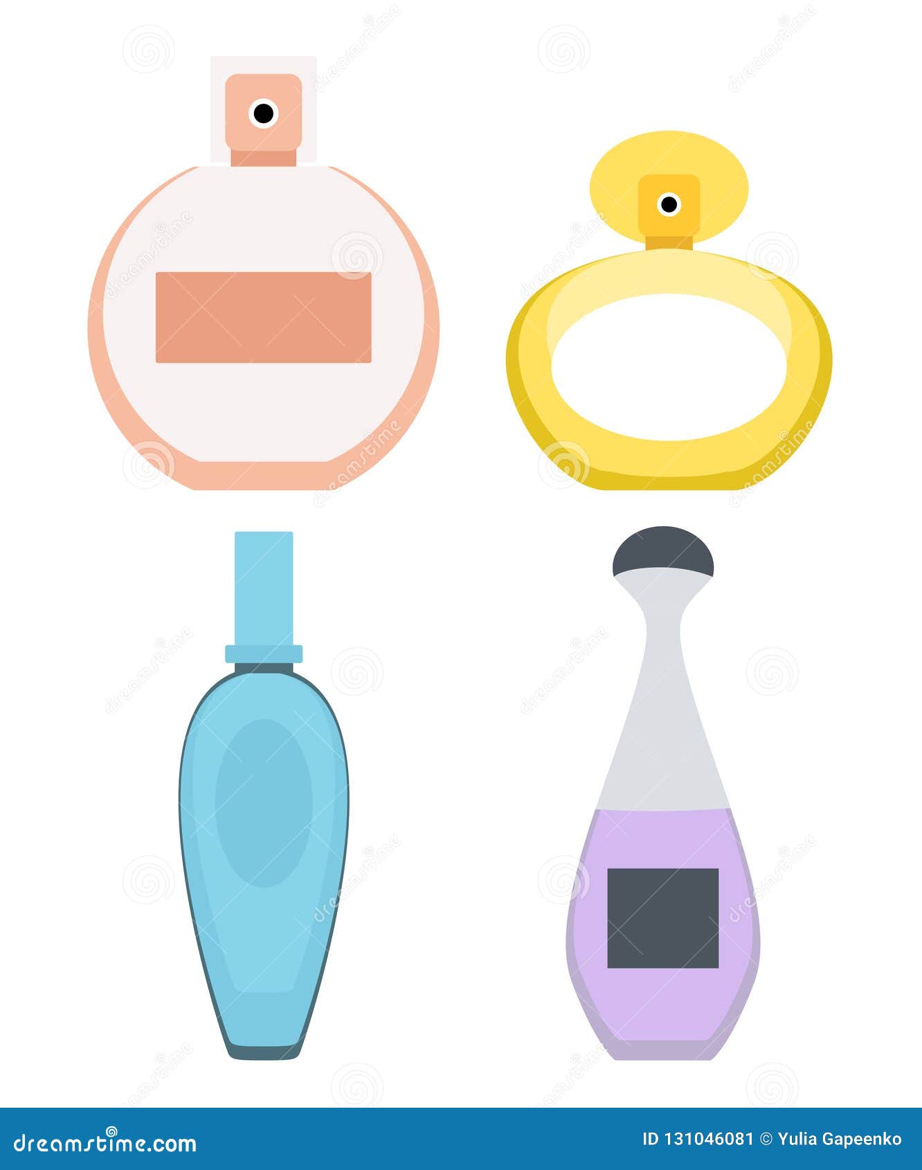 Collection of Perfume and Adekalon Bottle Icon. Vector Illustration ...