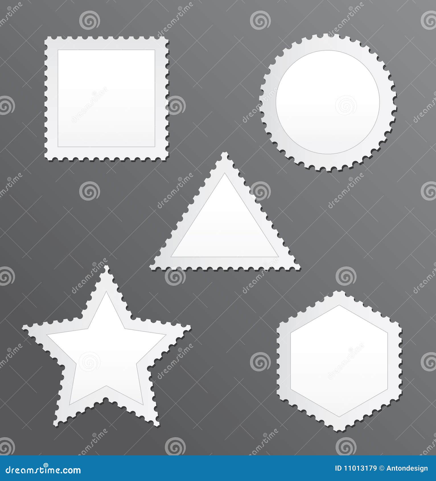 Collection Of Postage Stamps Frame Stock Vector Illustration of