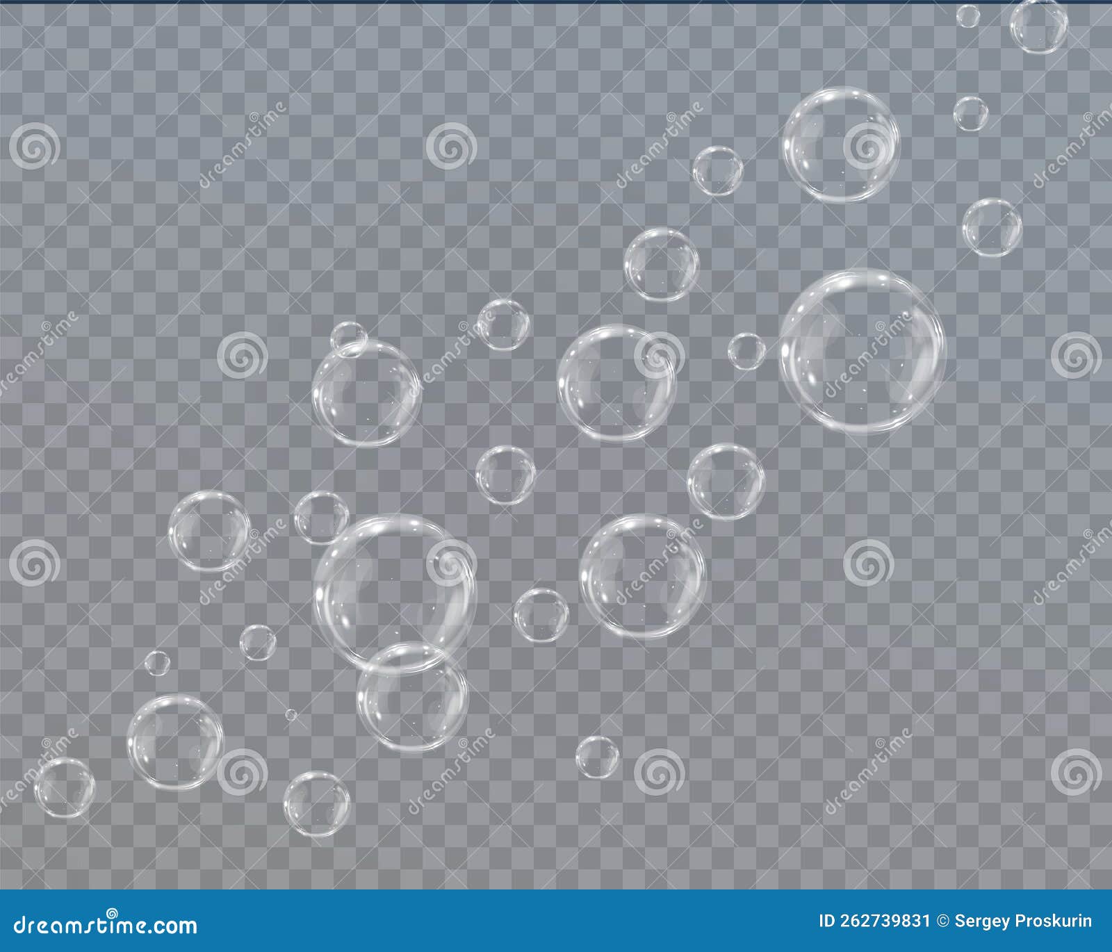 Realistic soap bubbles. Png Bubbles are located on a transparent