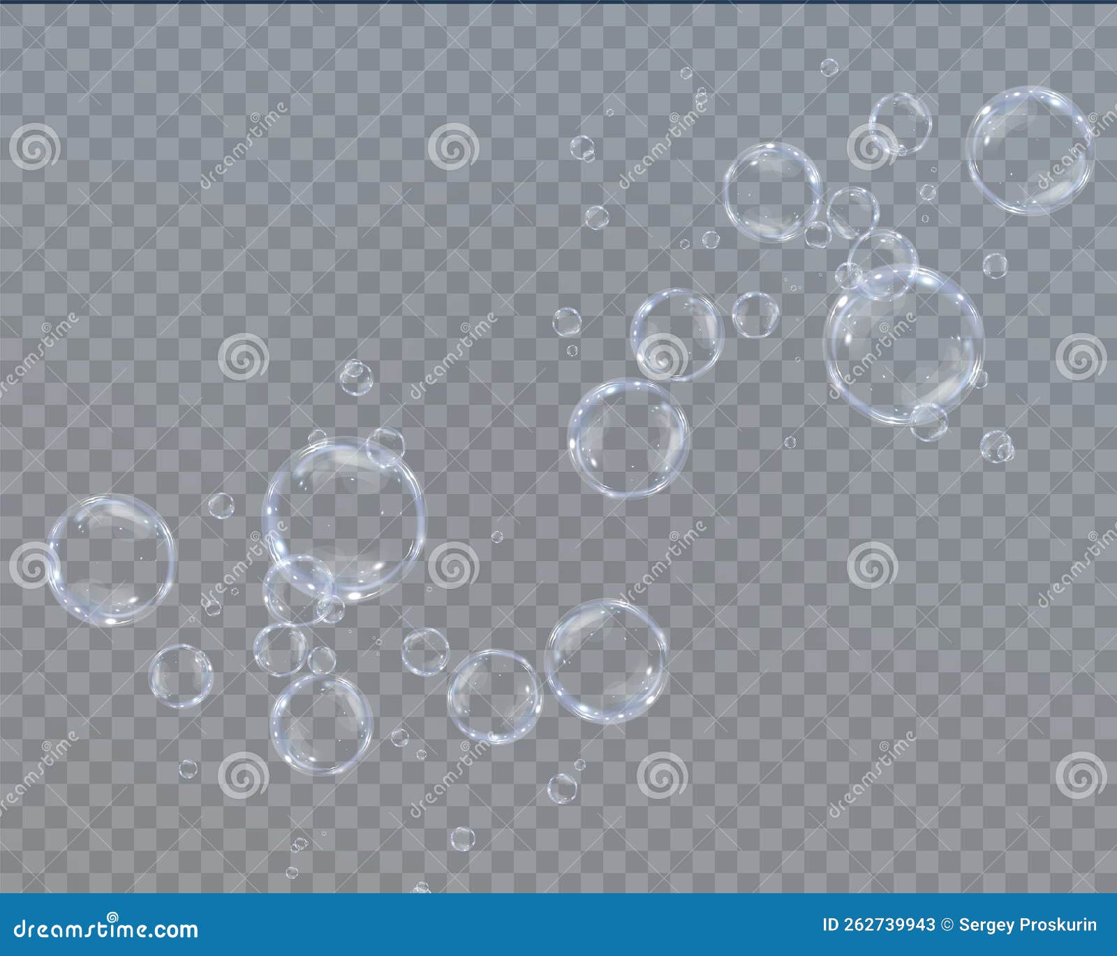 Realistic soap bubbles. Png Bubbles are located on a transparent