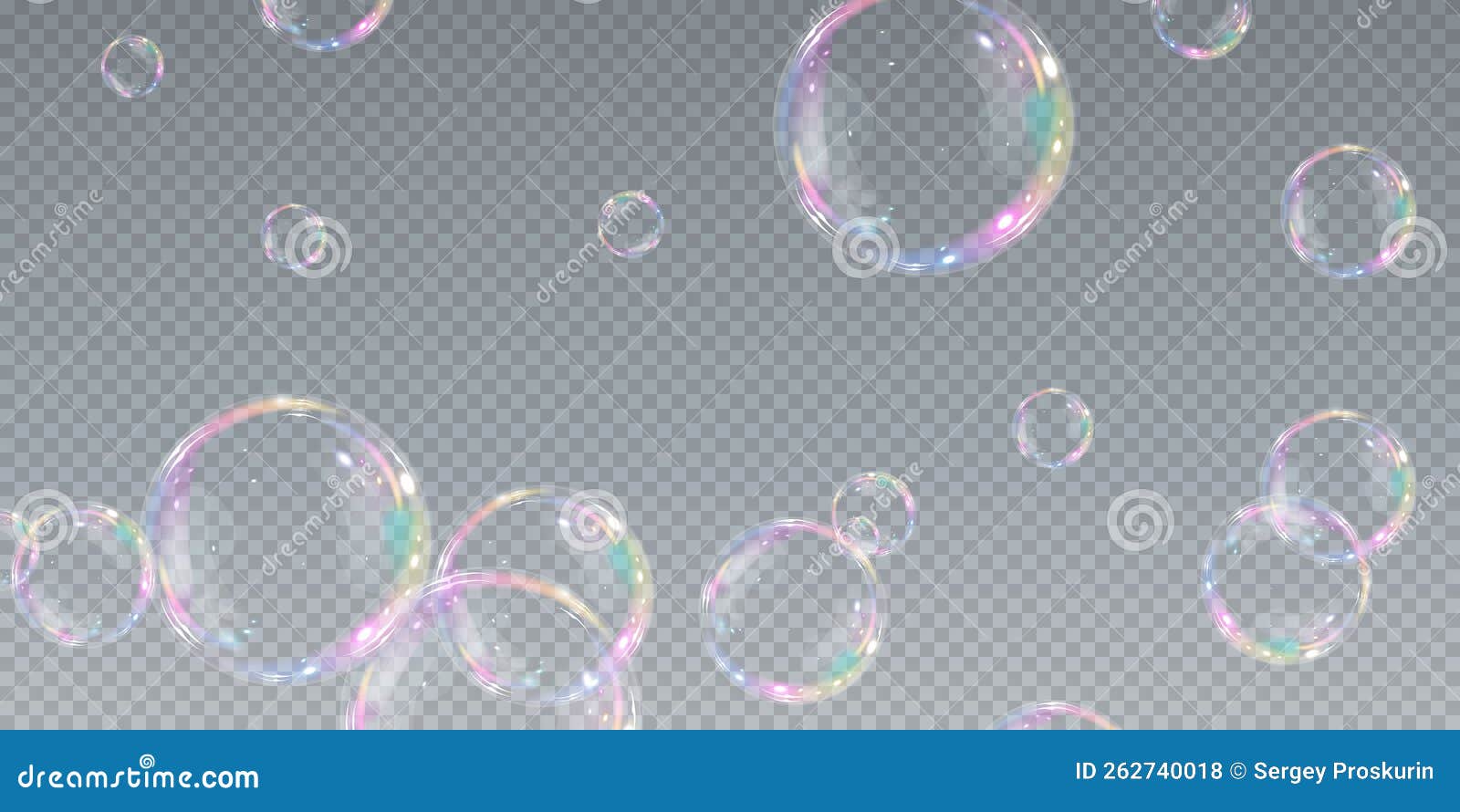 Bubble PNG. Set of realistic soap bubbles. Bubbles are located on