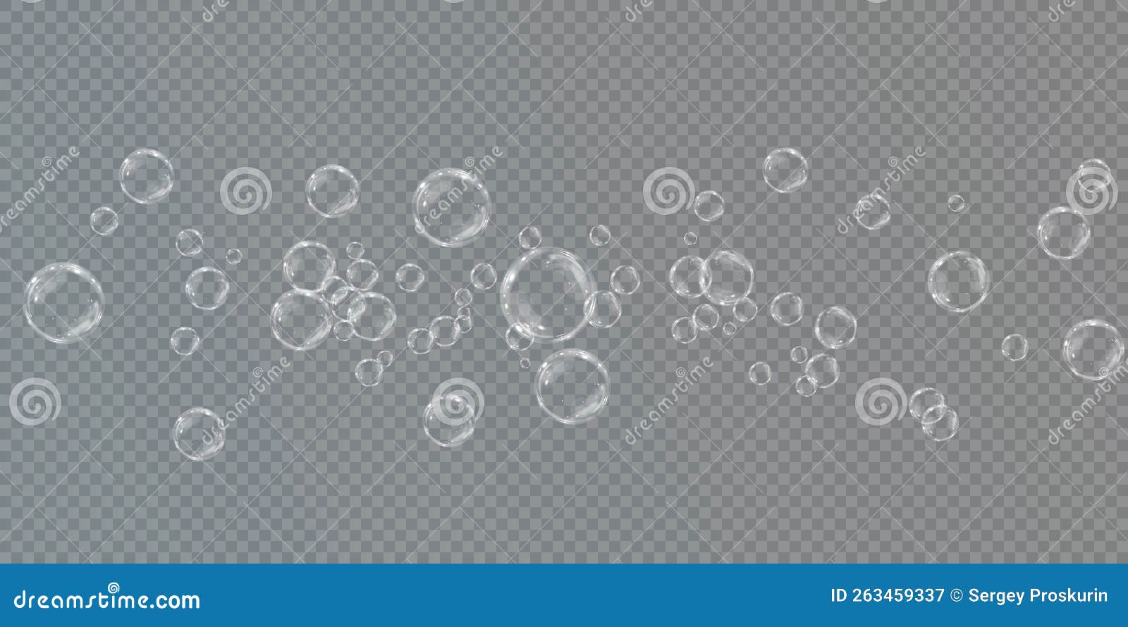 Realistic soap bubbles. Png Bubbles are located on a transparent