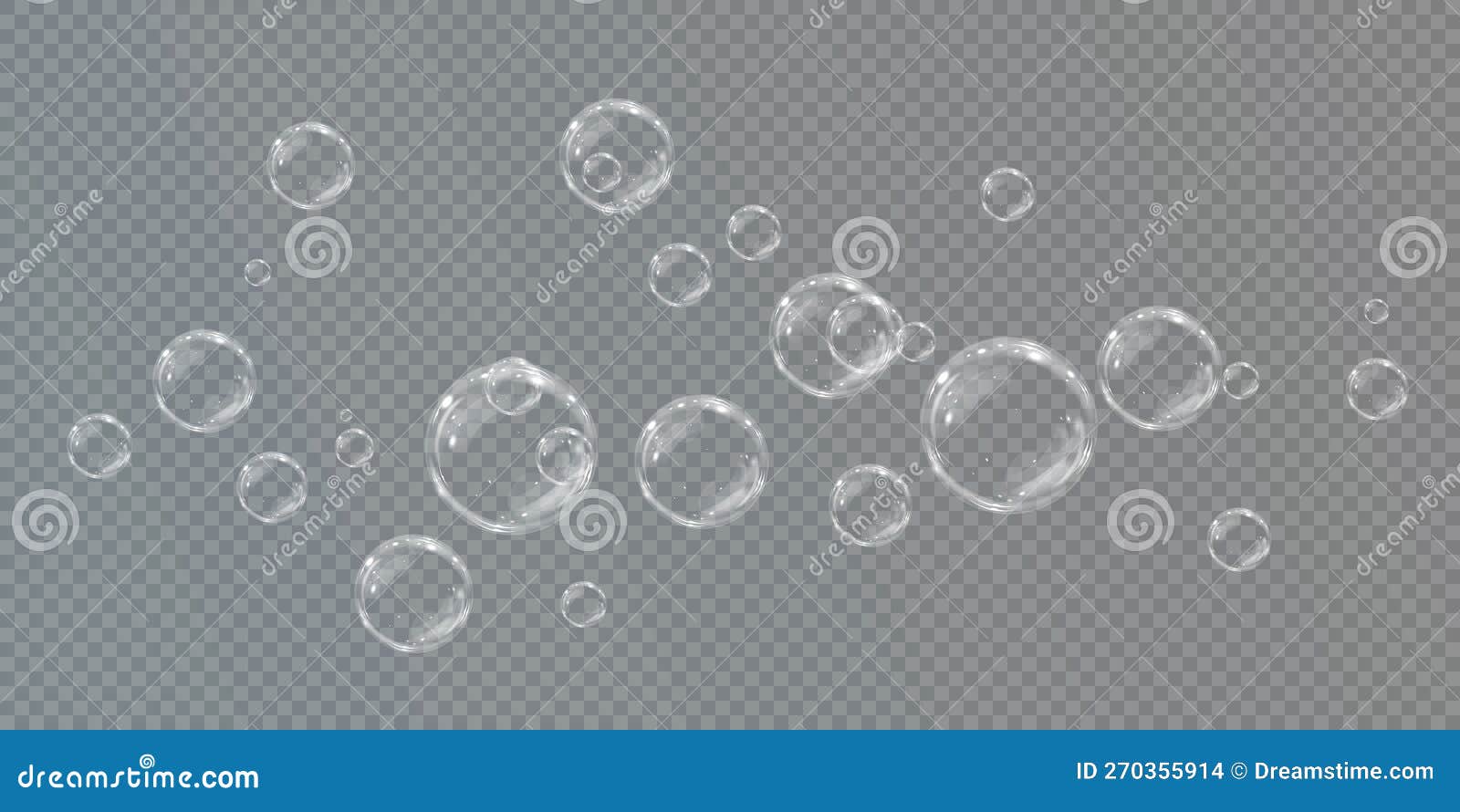 Realistic soap bubbles. Png Bubbles are located on a transparent