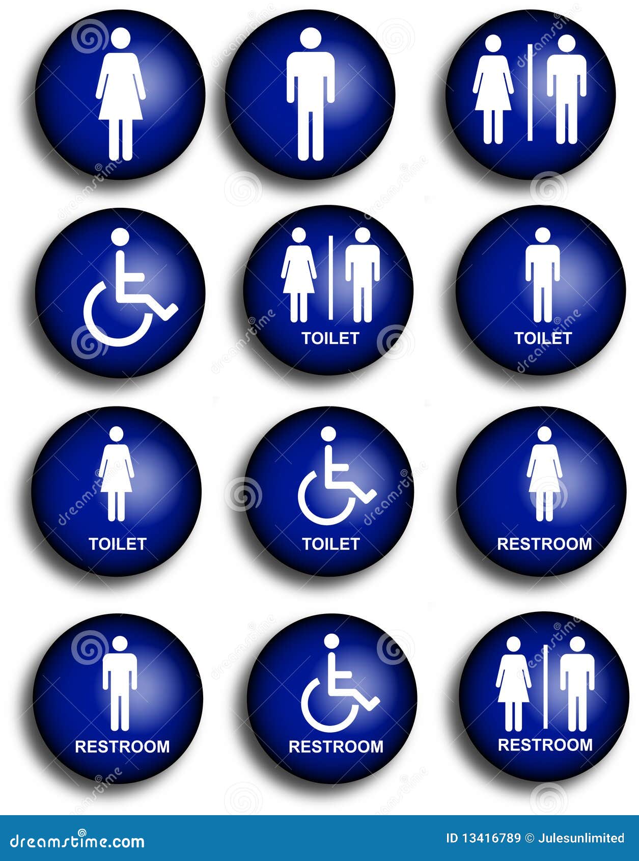 collection of restroom people pictograms
