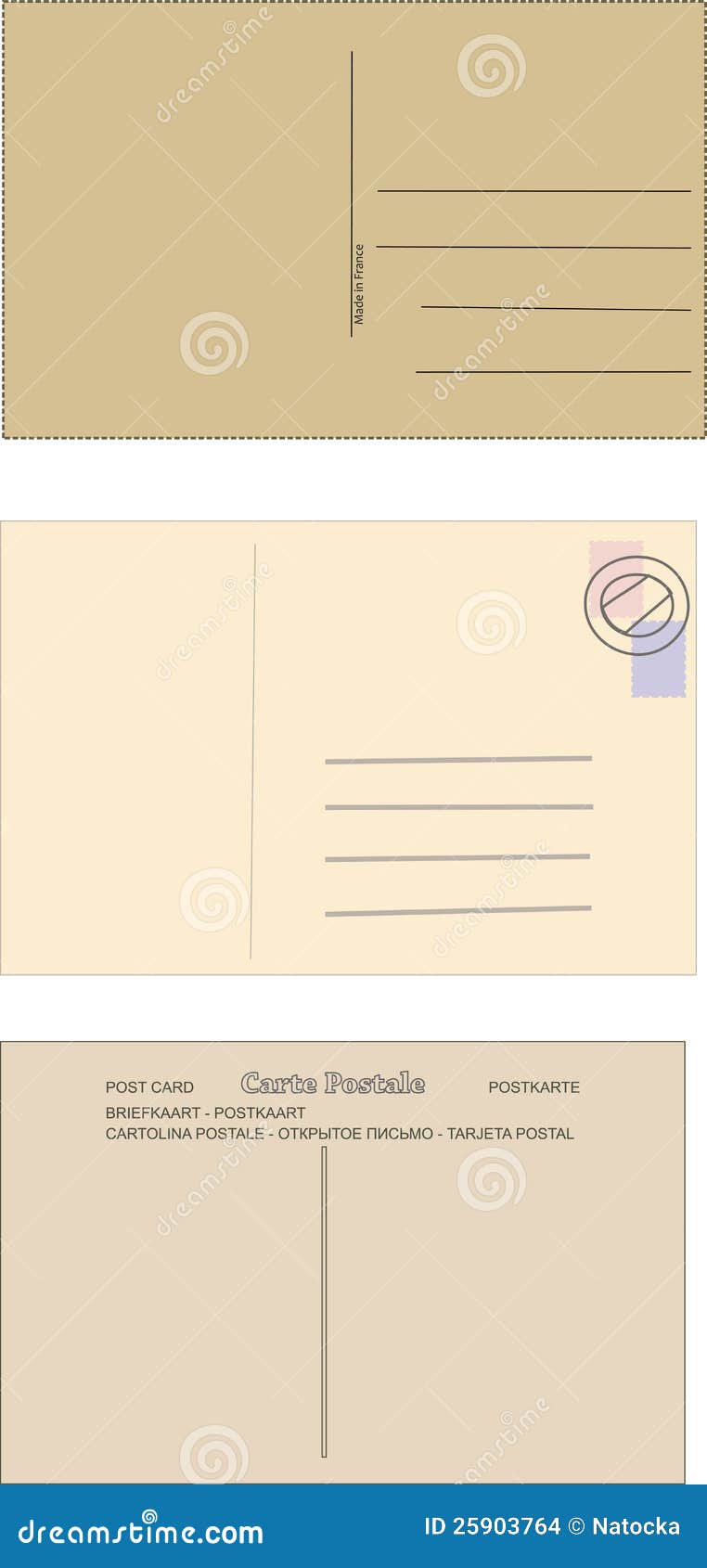 Collection of Retro Postcards Stock Vector Illustration of olden