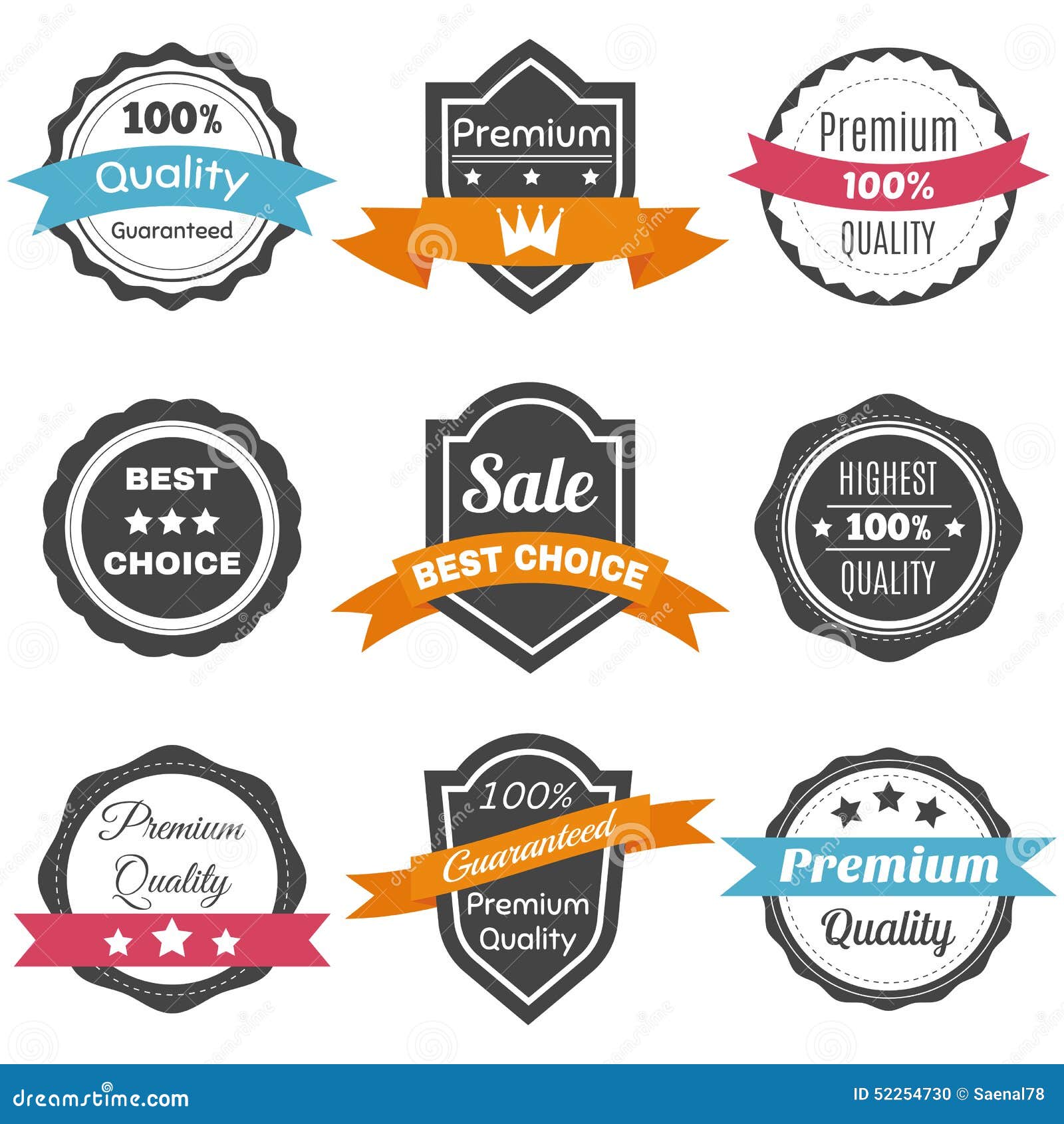 Collection Of Retro Vintage Labels. Best Choice, Premium Quality Stock Vector - Illustration of ...