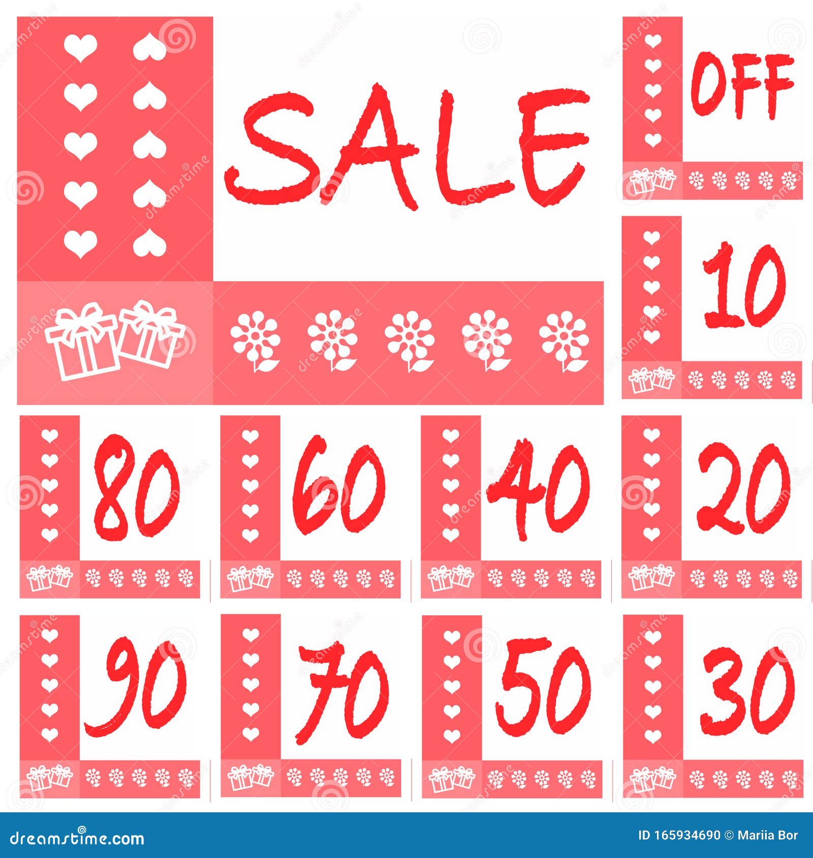 collection of sale tags labels