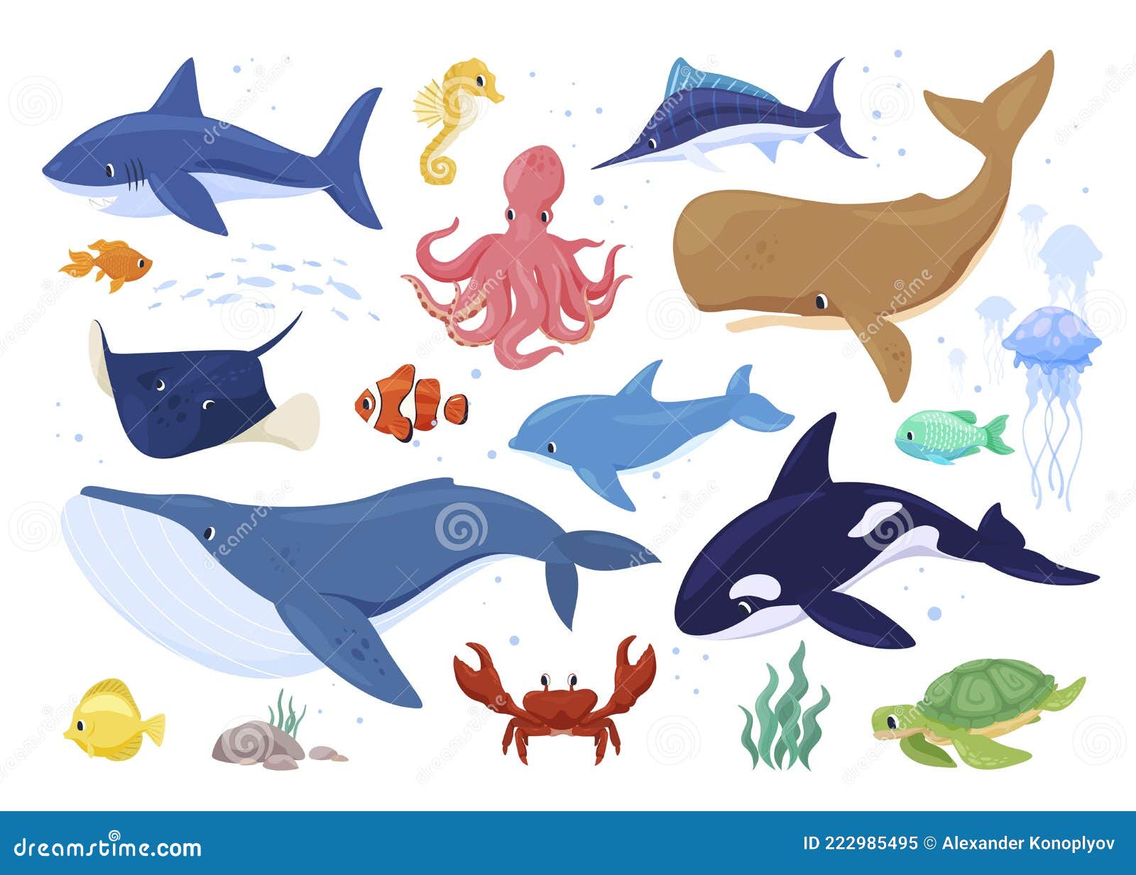 Collection of Sea Animals Vector Flat Illustration. Set of Funny Underwater Habitats Isolated Stock Vector - Illustration of cartoon, crucian: 222985495 Collection of Sea Animals Vector Flat Illustration. Set of Funny Underwater Habitats Isolated Stock Vector - Illustration of cartoon, crucian: 222985495
