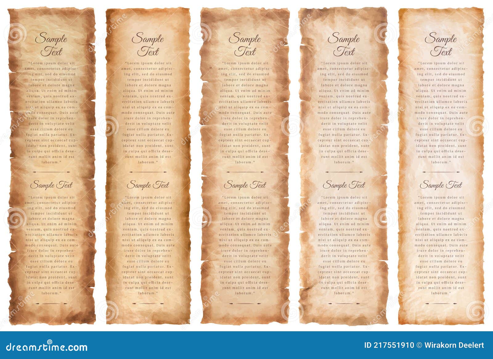 Old Parchment Paper Sheet Vintage Aged Texture Isolated White