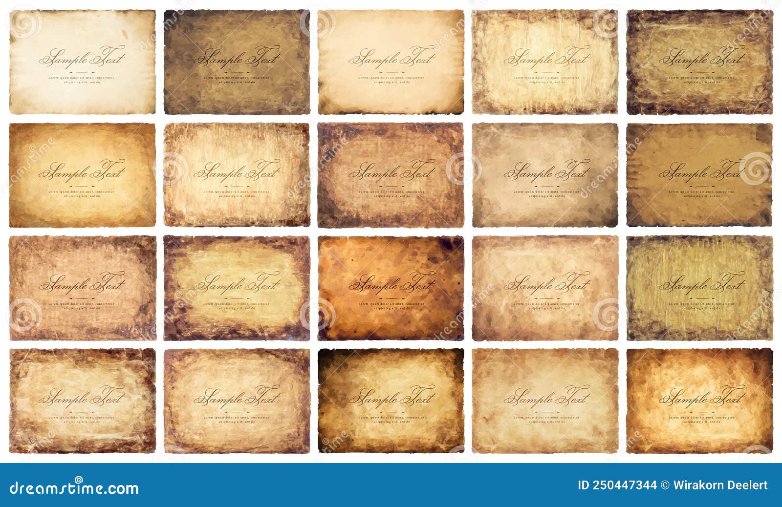 old parchment paper sheet vintage aged or texture isolated on white  background Stock Photo