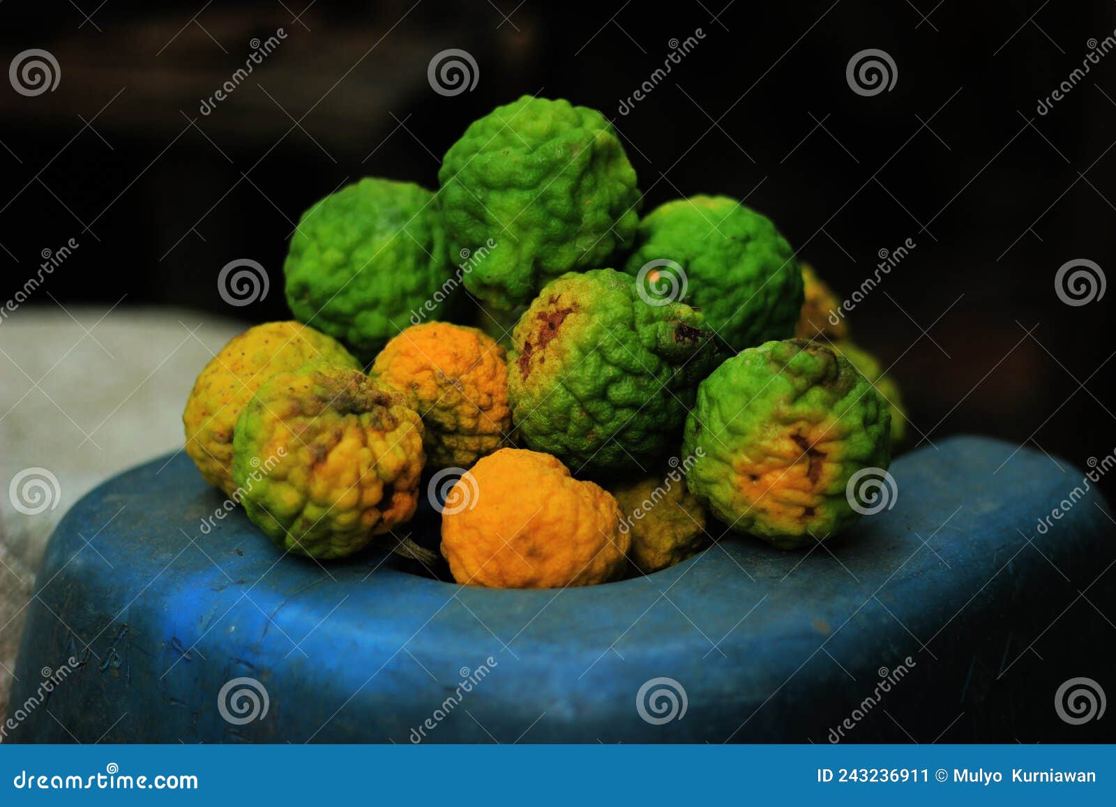 a collection of some aged kaffir limes
