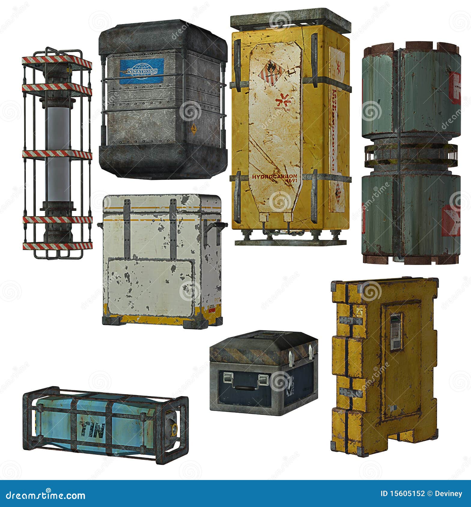 collection of shipping crates