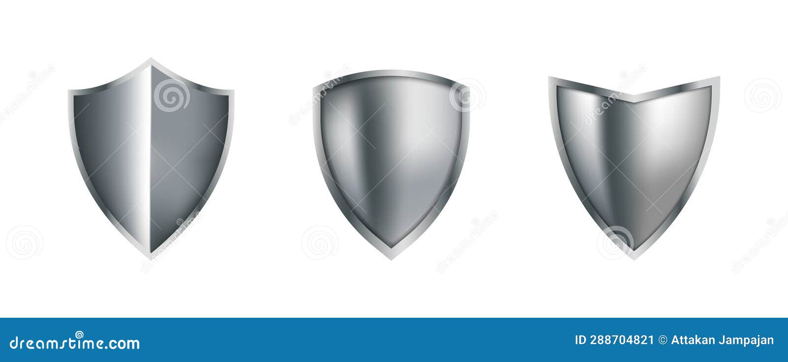 Collection of Silver Shield, Vector. Stock Illustration Illustration