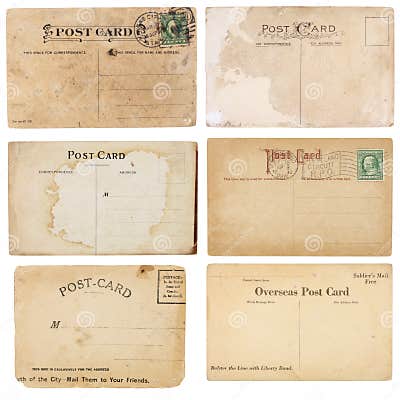Collection of Six Vintage Postcards Editorial Image - Image of american ...