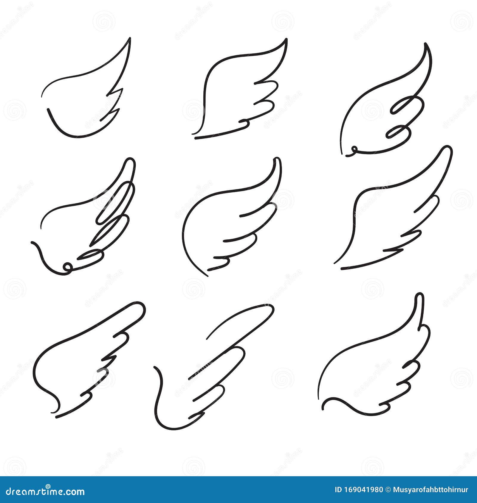 Download Collection Of Sketch Angel Wings. Angel Feather Wing, Bird ...
