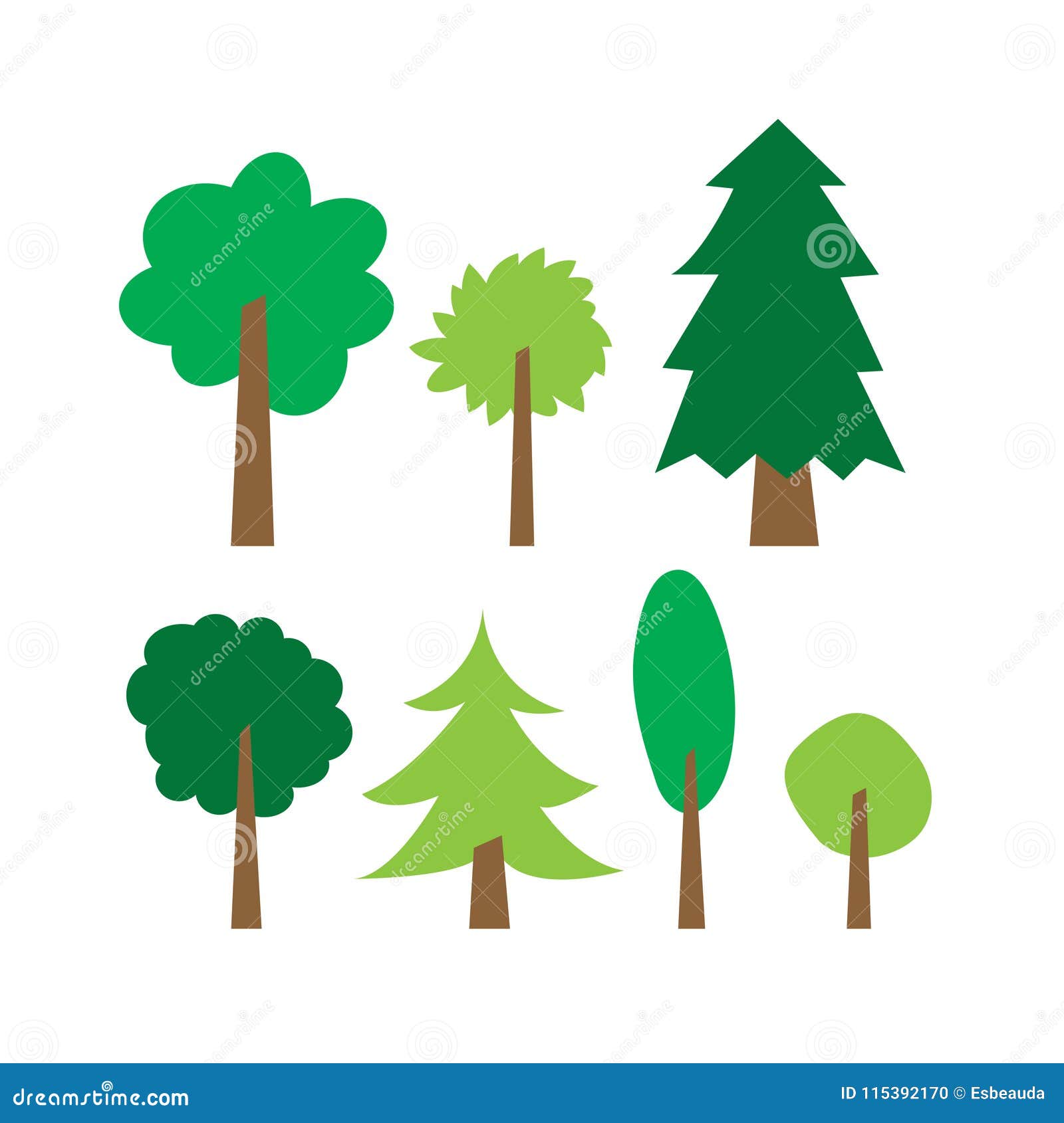 Small Cute Modern Cartoon Tree Stock Vector - Illustration of countryside,  plant: 115392170