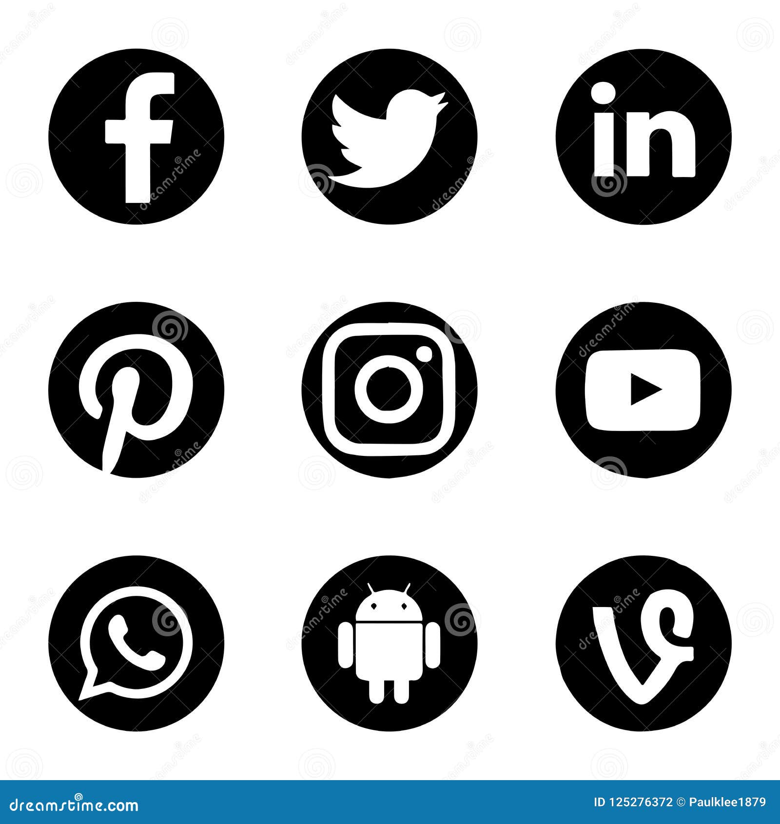 Collection of Social Media Icons Printed on White Paper Editorial ...