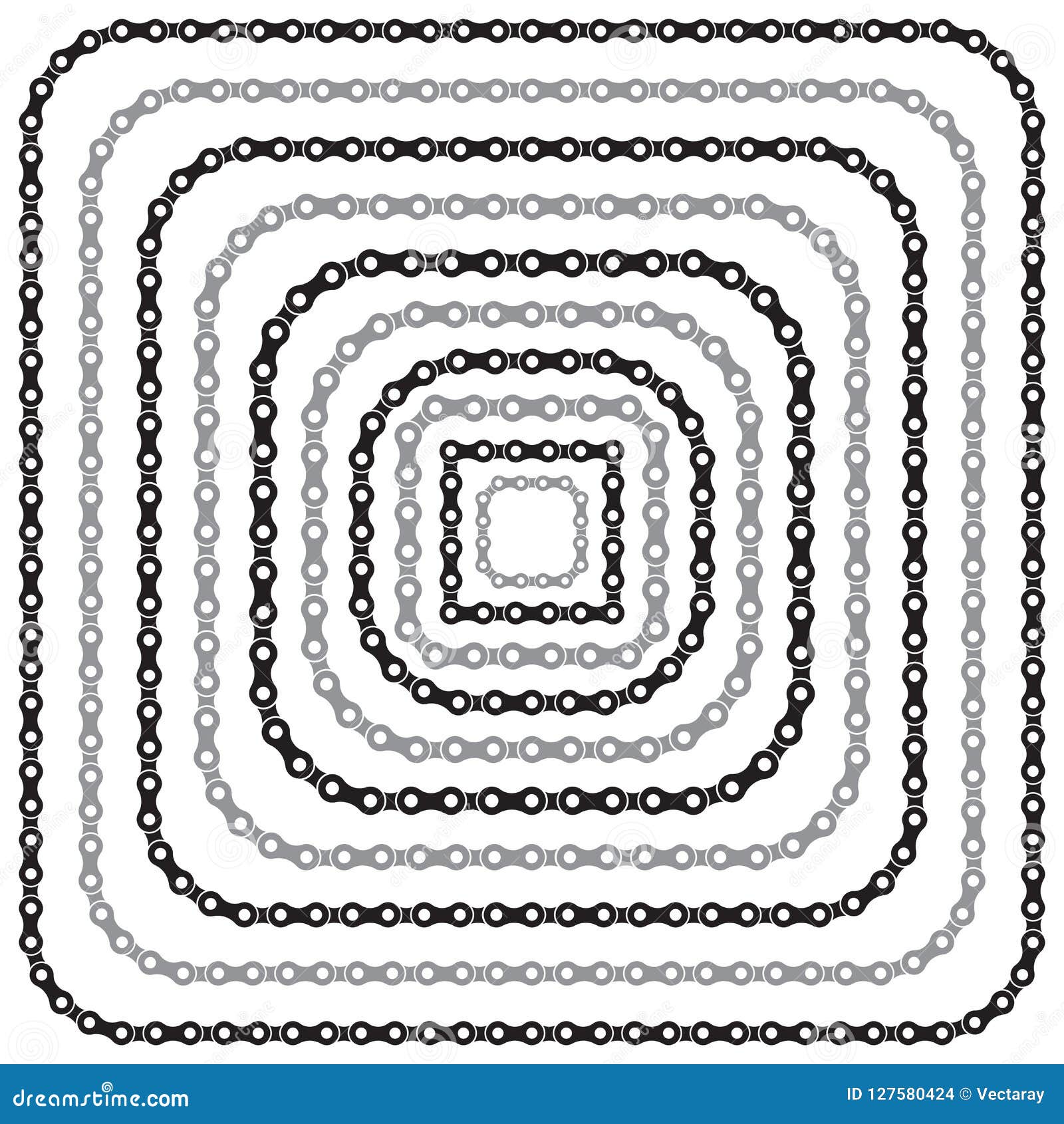 Collection of Square Bicycle Chain Border Frames in Various Sizes