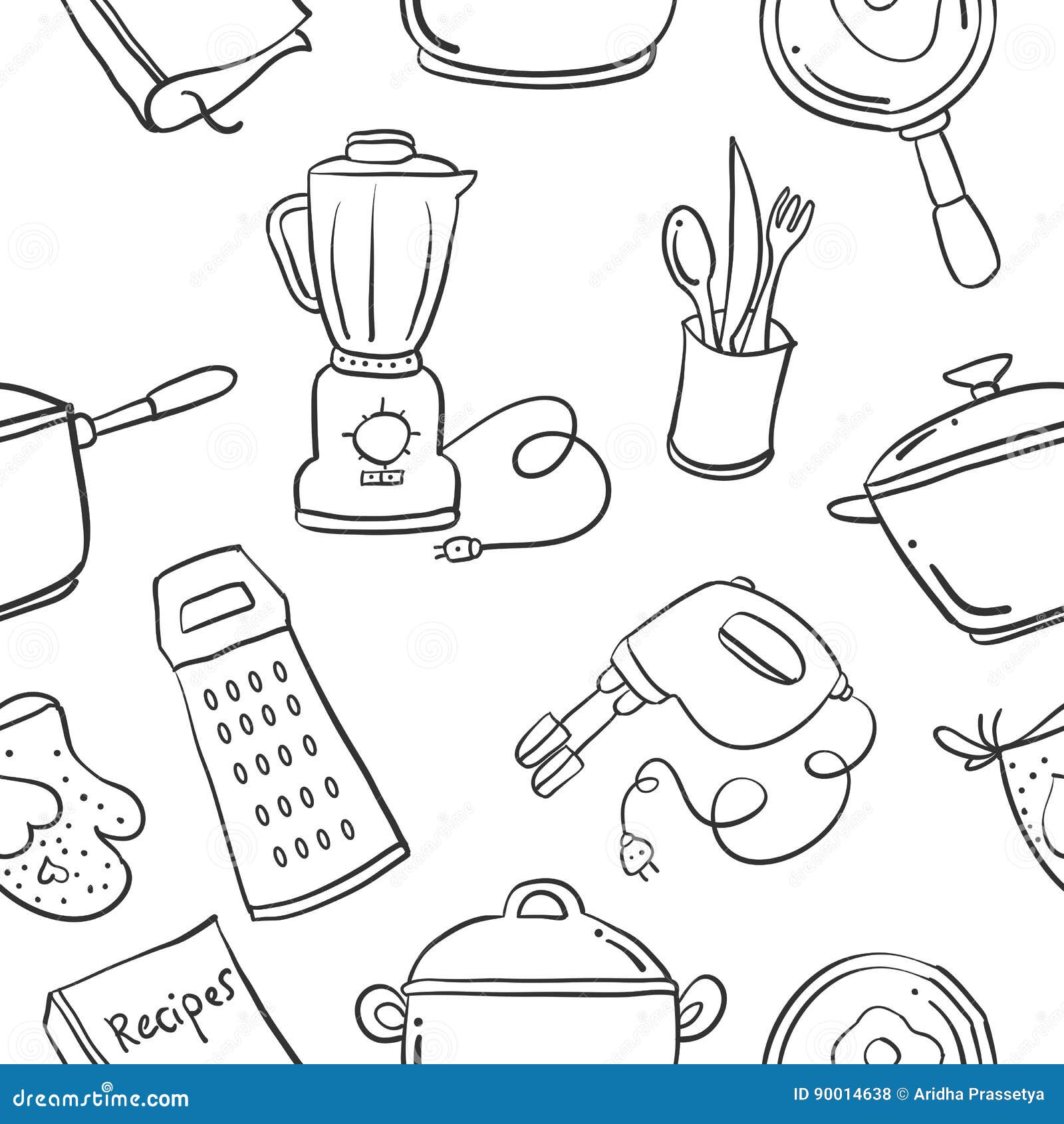 Line Drawings Kitchen Stock Photos and Images - 123RF