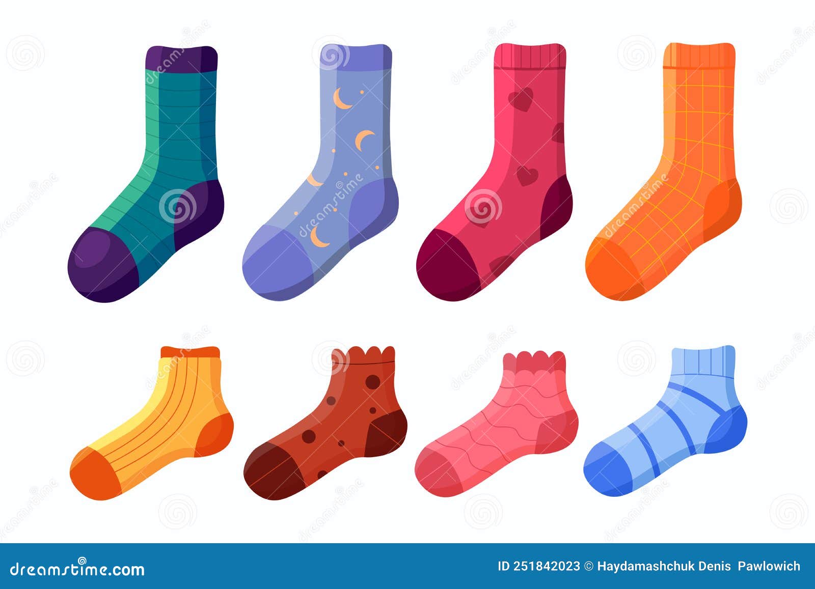 A Collection of Stylish Socks of Different Textures. Sock Collection ...