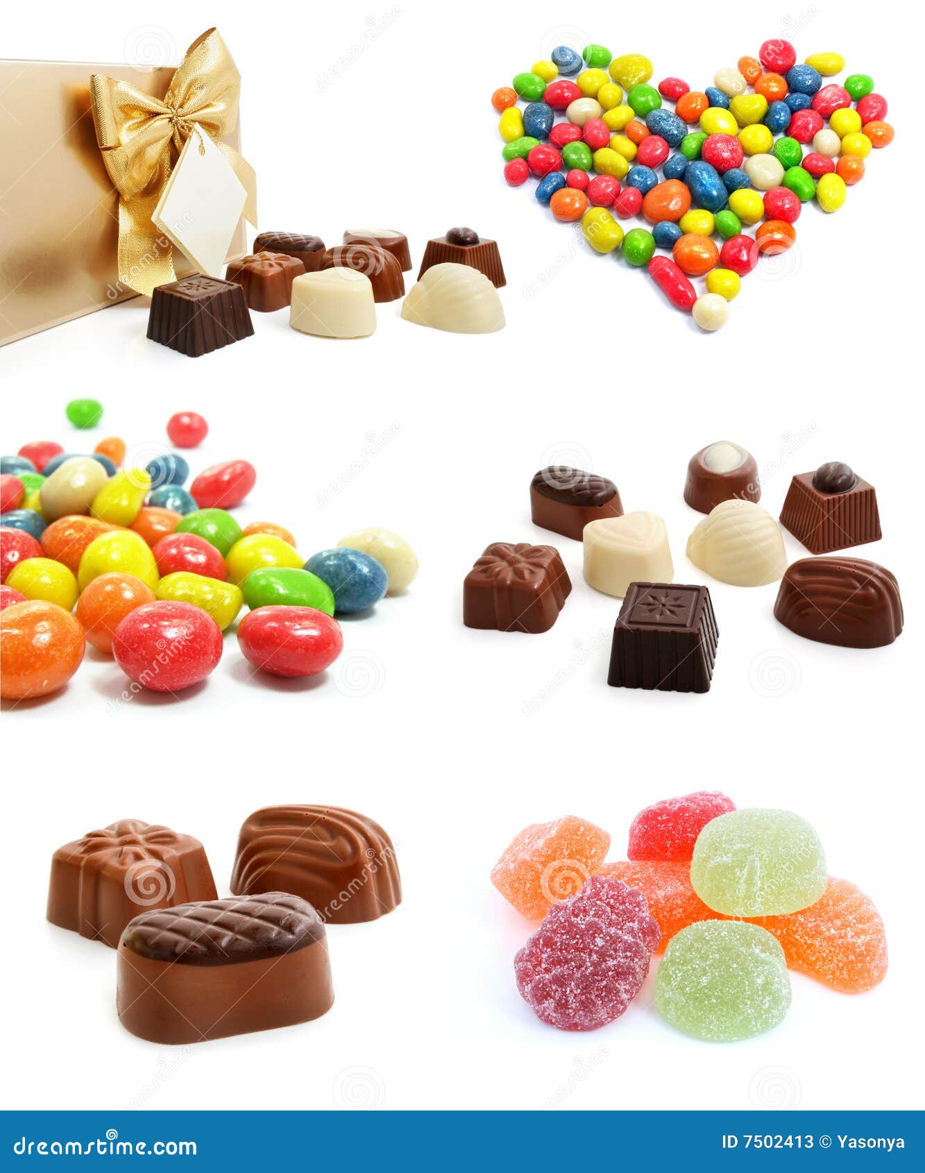 Collection of Sweet Chocolate Candies Isolated Stock Image Image of