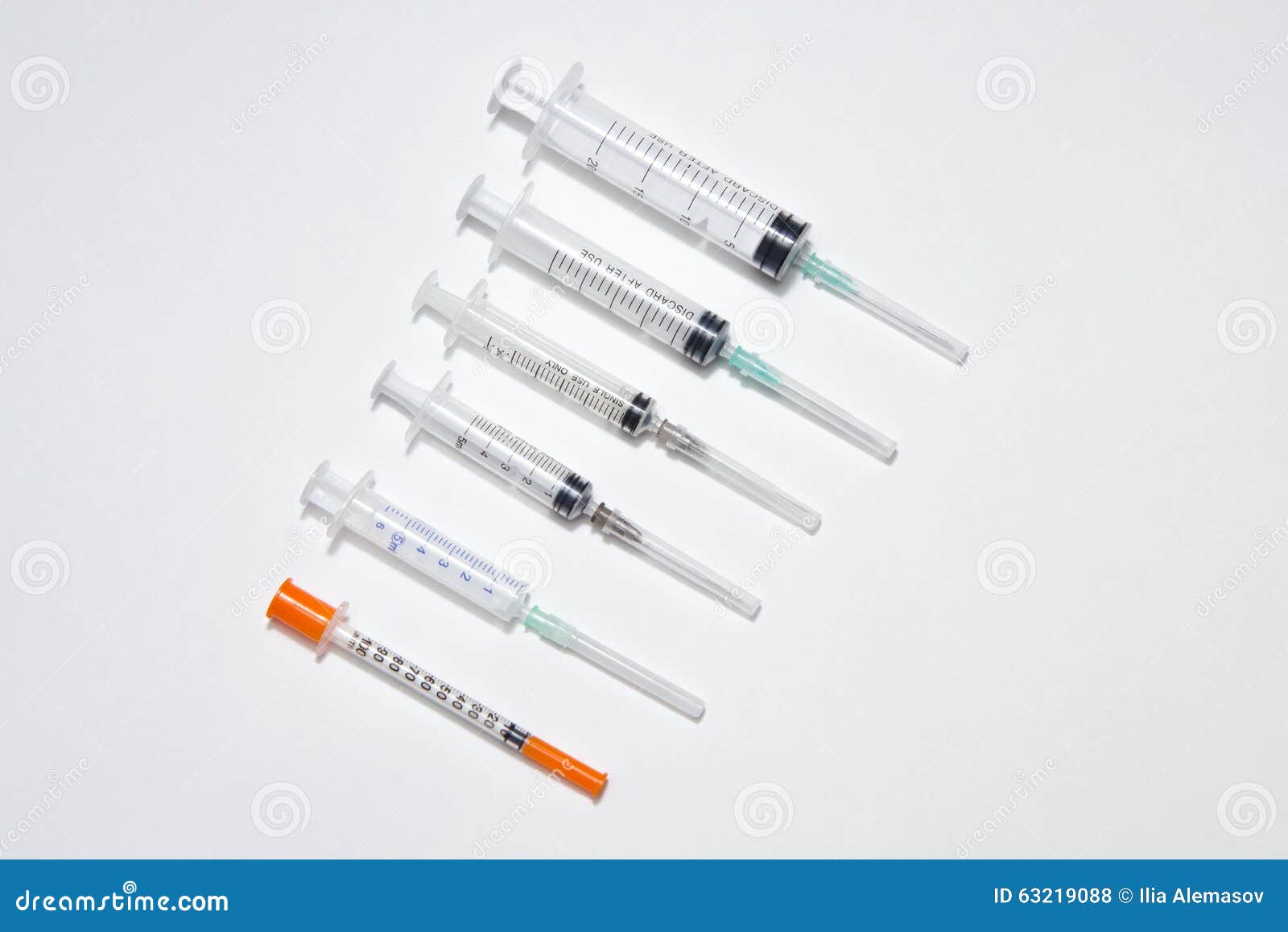 Collection Syringe Isolated On White Backgrounds Stock Photo Image of