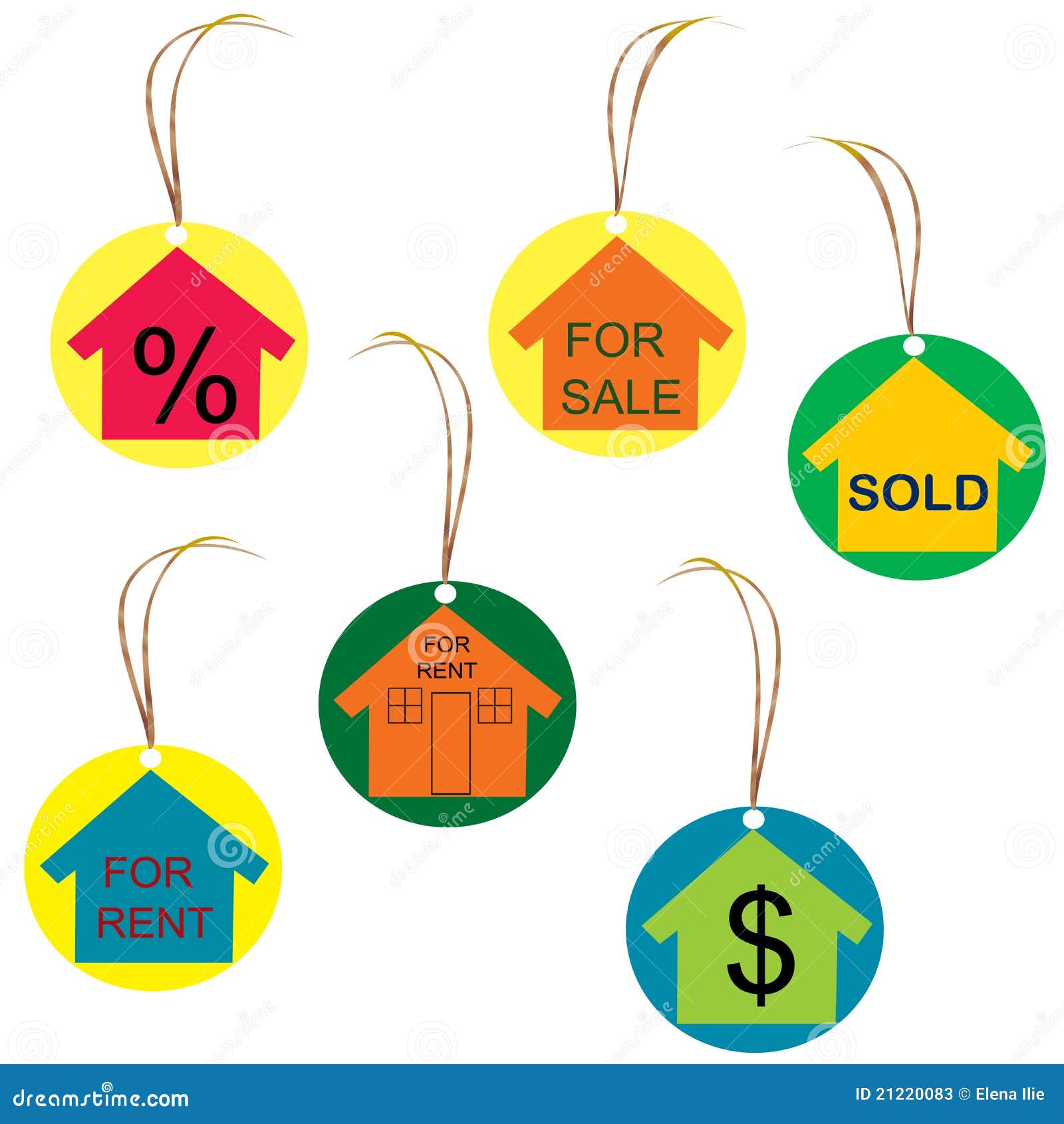 Collection of tag house stock illustration. Illustration of object