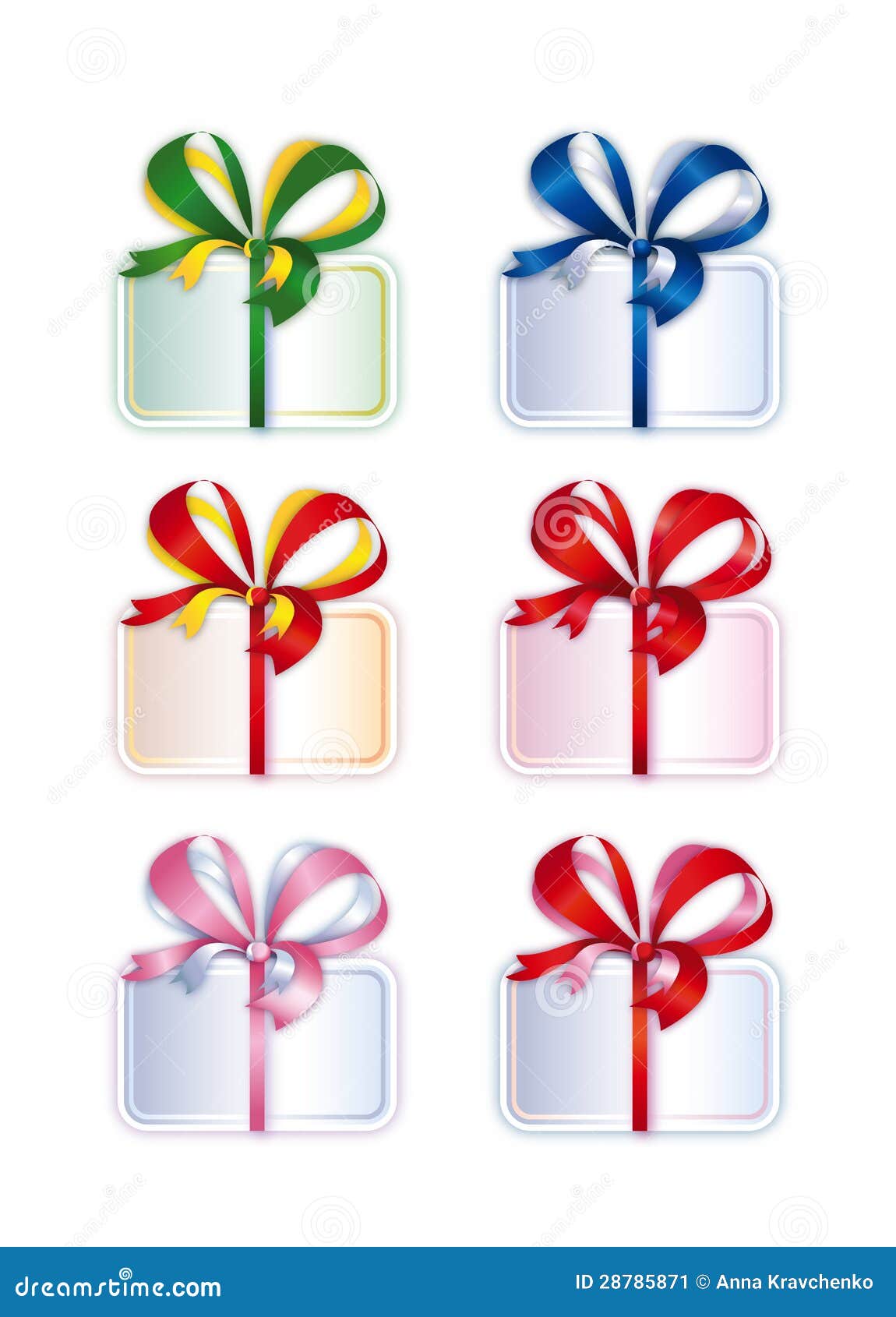 Collection of Tied S Boxes with Gifts Stock Illustration Illustration