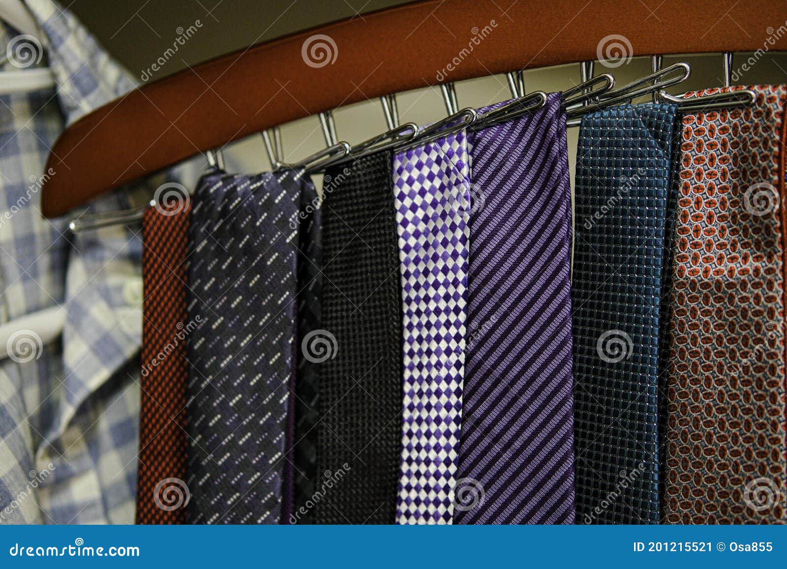 Collection of Ties Hanging in a Wardrobe Stock Image - Image of style ...