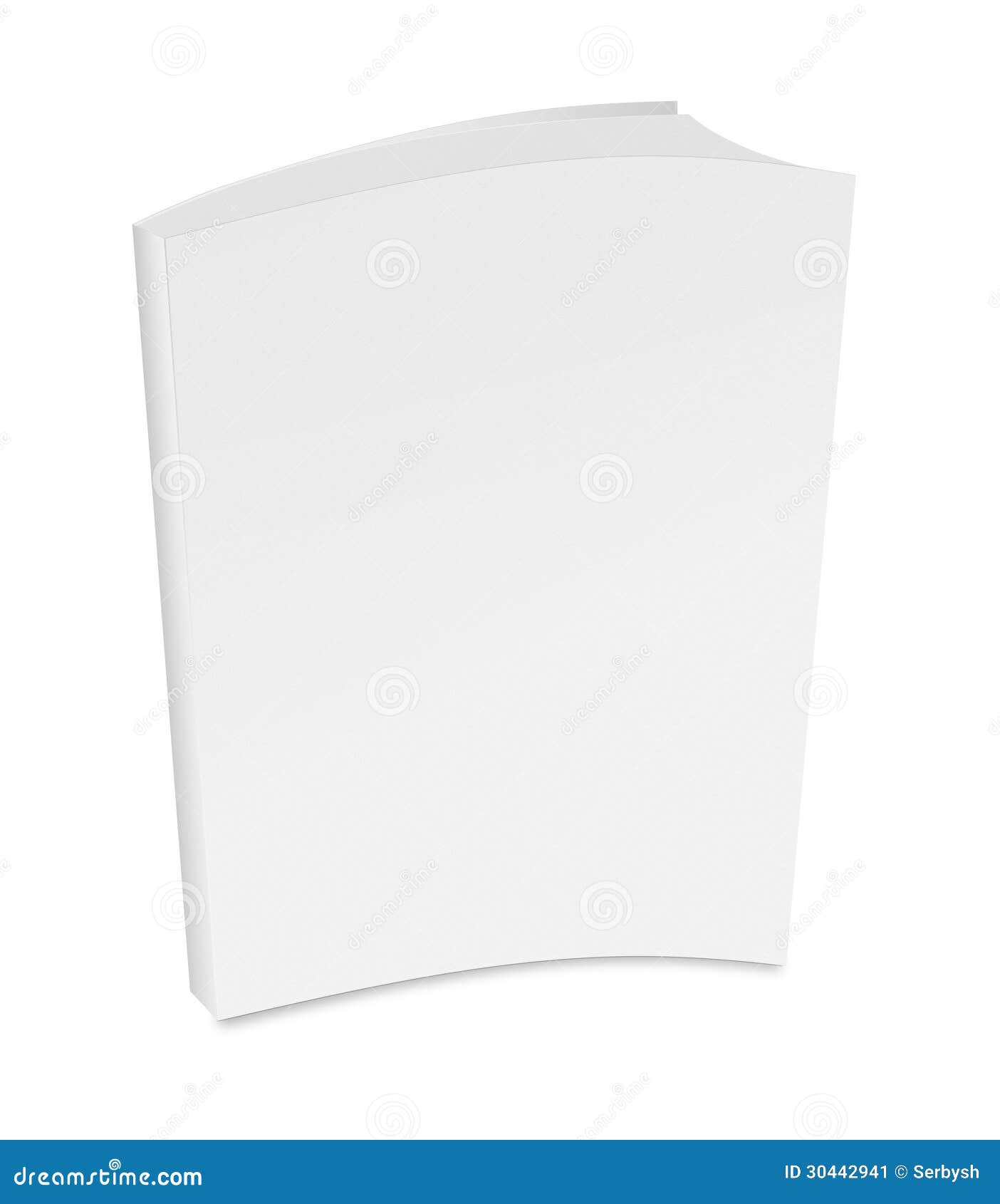 Collection of Various Blank White Book on White Background Stock