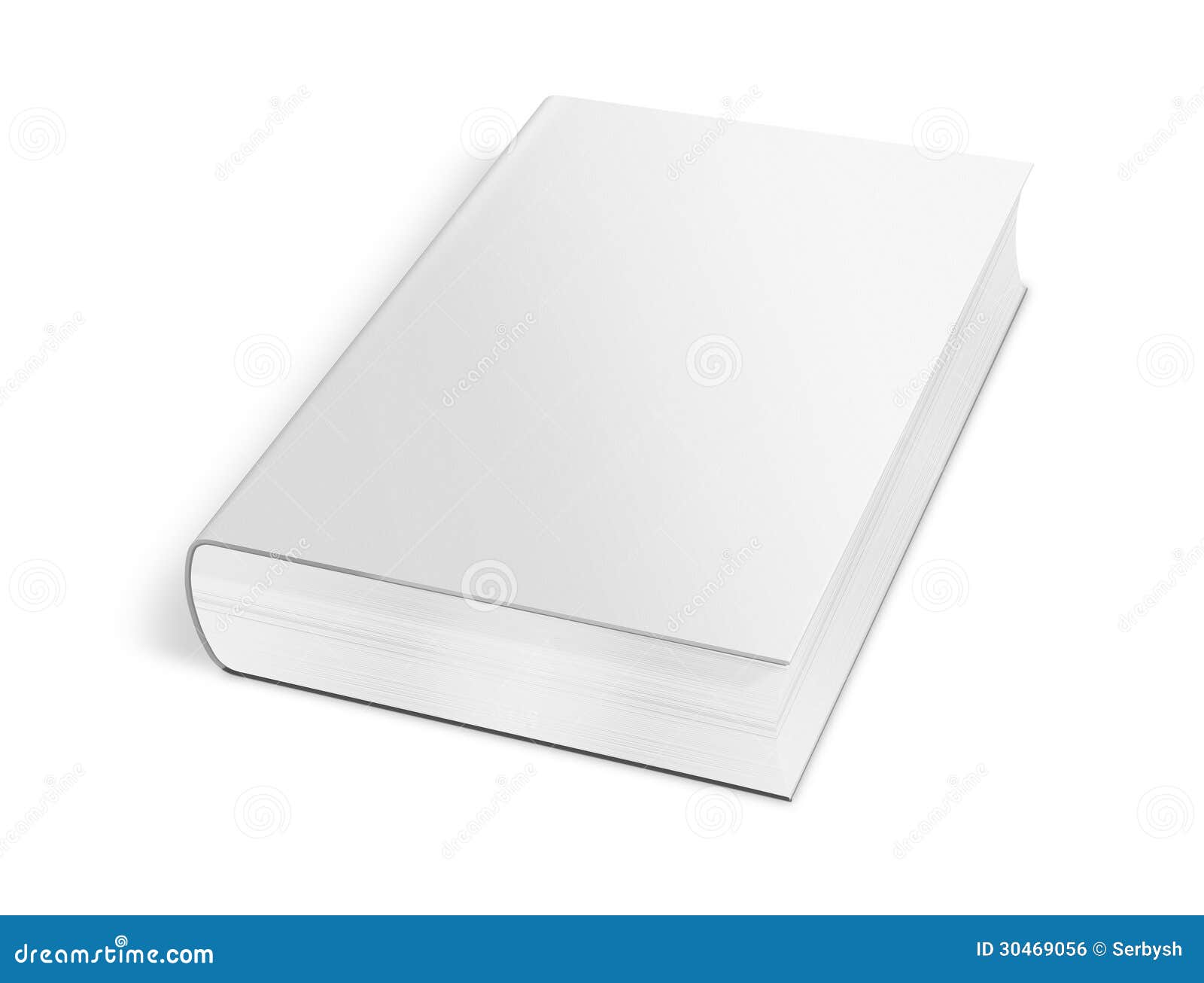 Collection of Various Blank White Book on White Background Stock Photo