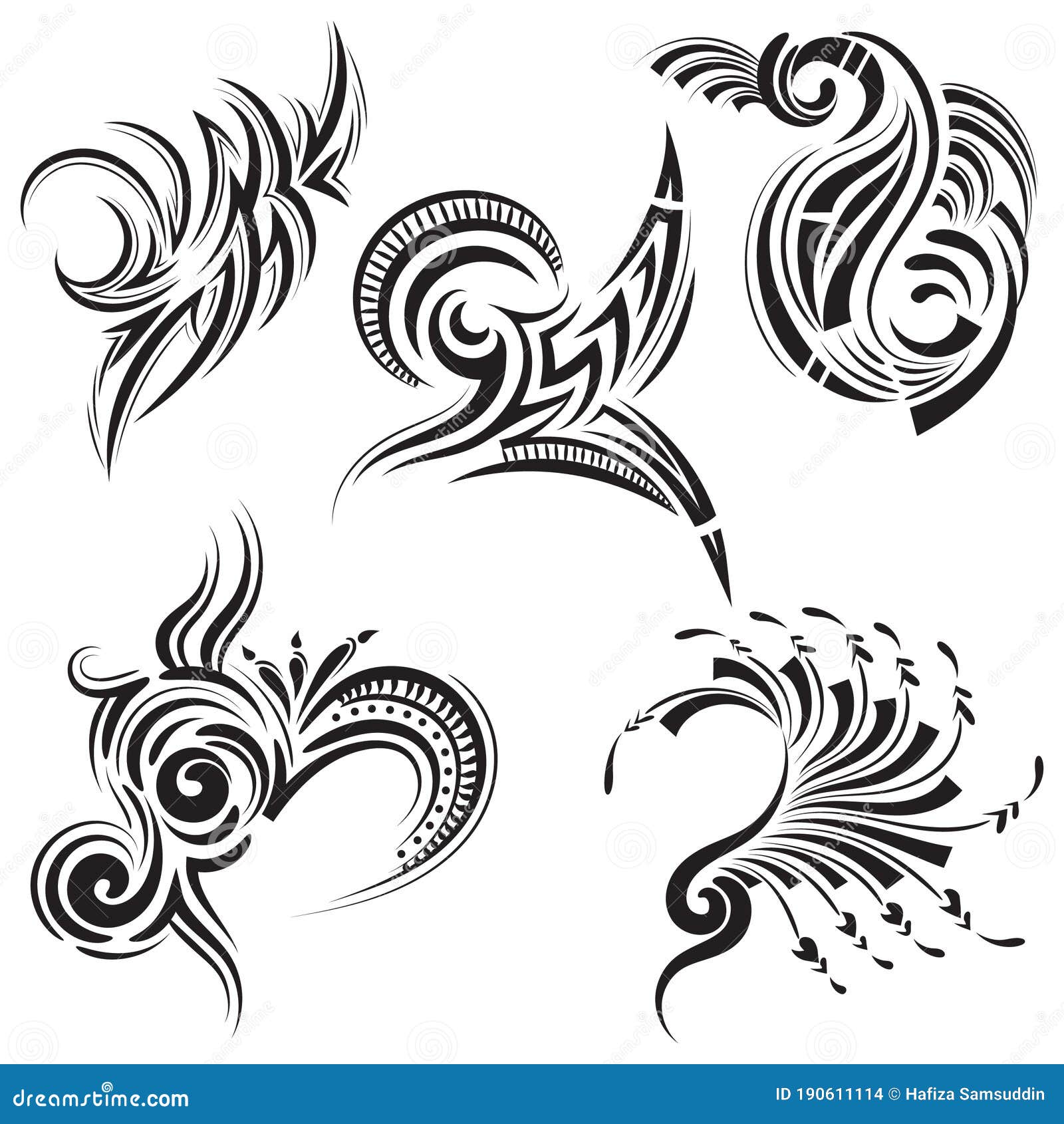 Collection of Various Tattoo Designs. Vector Illustration Decorative Design  Stock Vector - Illustration of sketching, drawing: 190611114