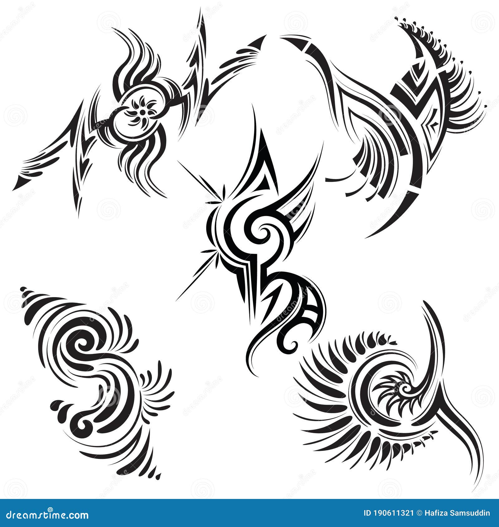 Collection of Various Tattoo Designs. Vector Illustration Decorative Design  Stock Vector - Illustration of variety, artistic: 190611321