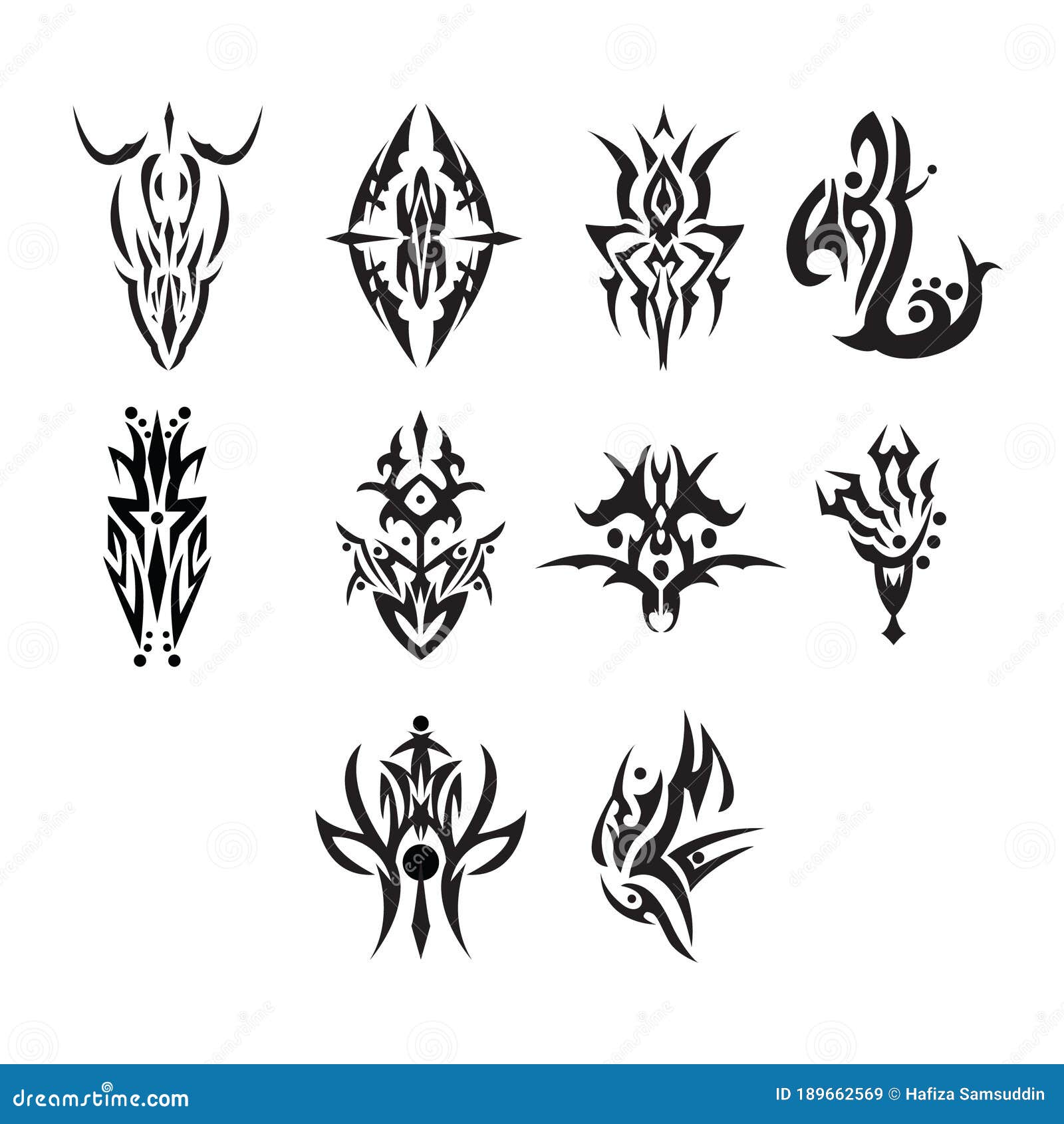 Collection of Various Tattoos. Vector Illustration Decorative Design Stock  Vector - Illustration of artistic, tattoos: 189662569