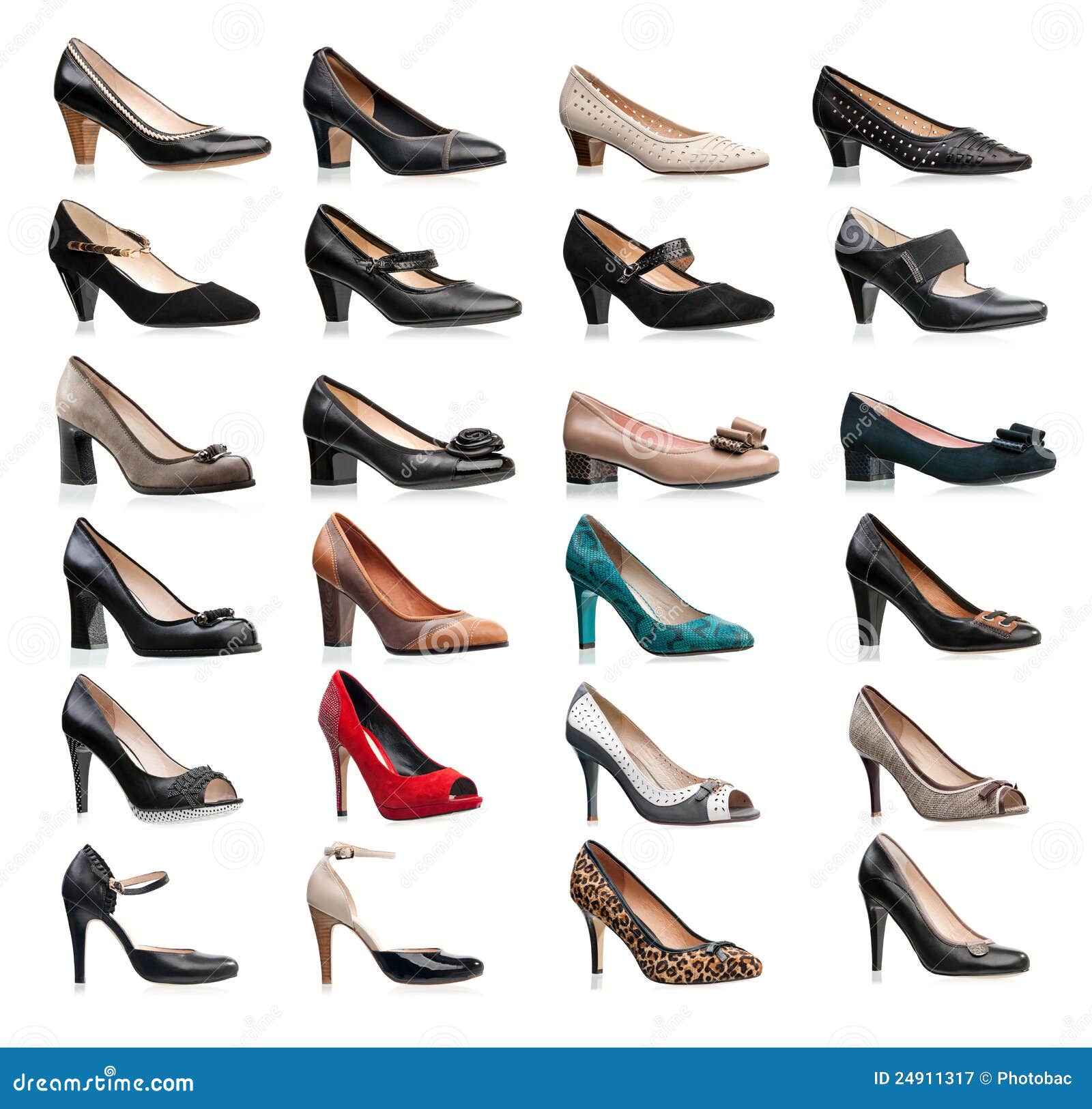 Various Types Of Female Shoes Stock 