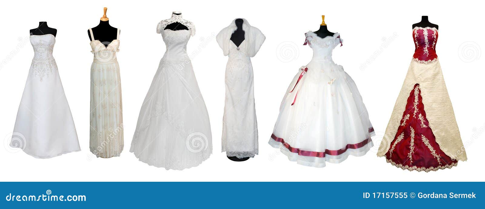 Collection of Various Types of Wedding Dresses Stock Image - Image