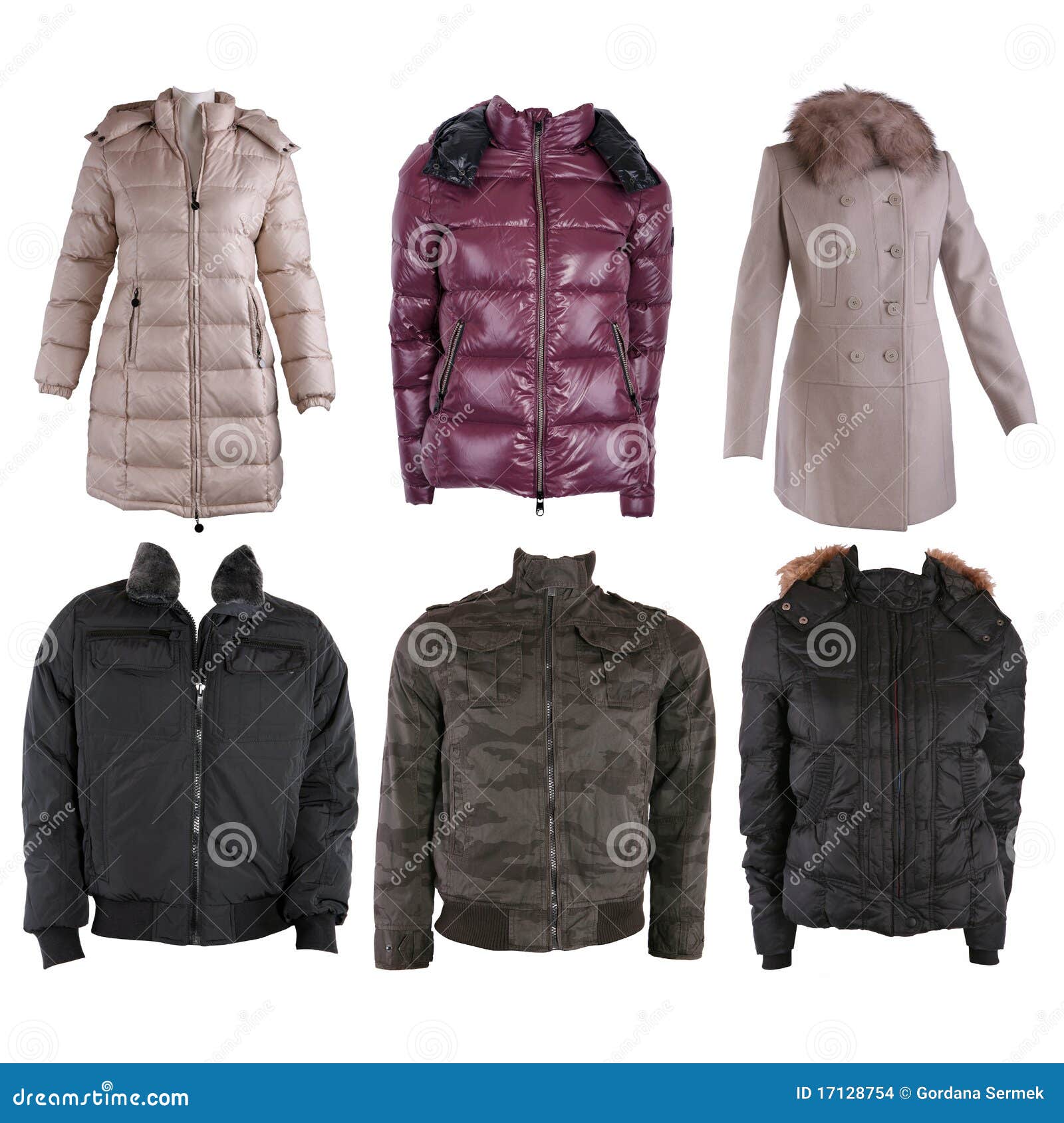 Collection Of Various iTypesi Of Winter iJacketsi Stock Photo Collection Of Various iTypesi Of Winter iJacketsi Stock Photo