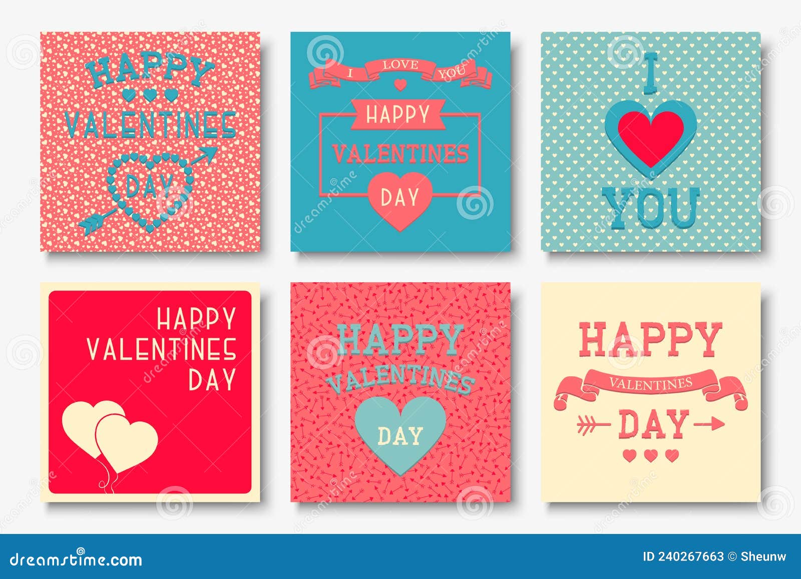 Happy valentines day festive card beautiful Vector Image