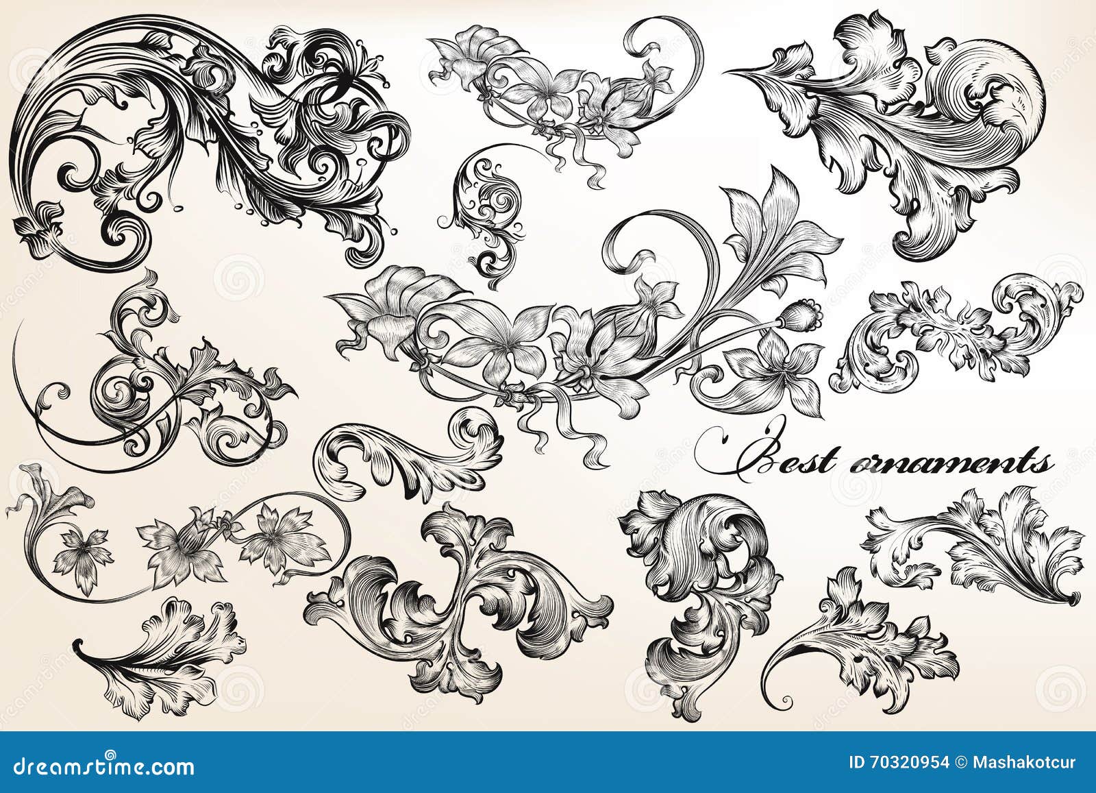 Collection Of Vector Calligraphic Flourishes And Swirls ...