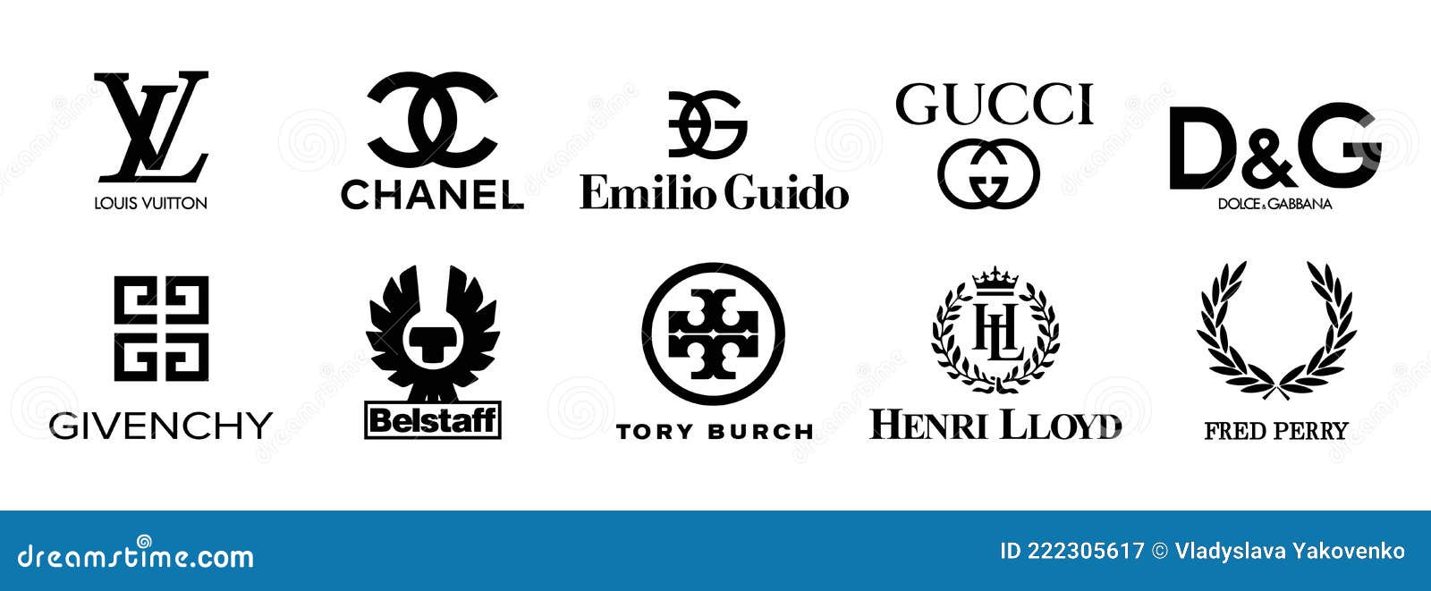 Collection Vector Logo Popular Clothing Brands: GUCCI, Dolce ...