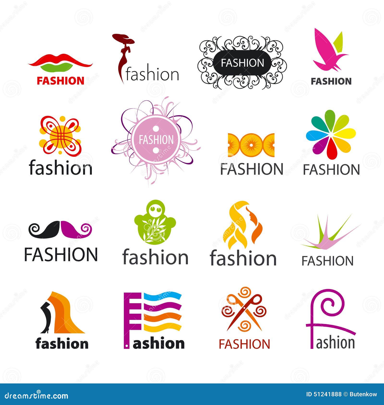 Collection Of Vector Logos Fashion Stock Vector - Image: 51241888